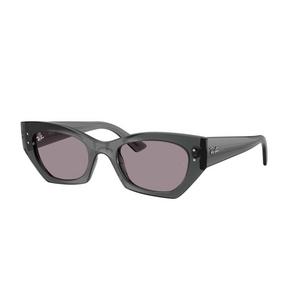 Ray-Ban Zena Bio-Based Dark Violet Sunglasses - Transparent Grey - GREY/PURPLE