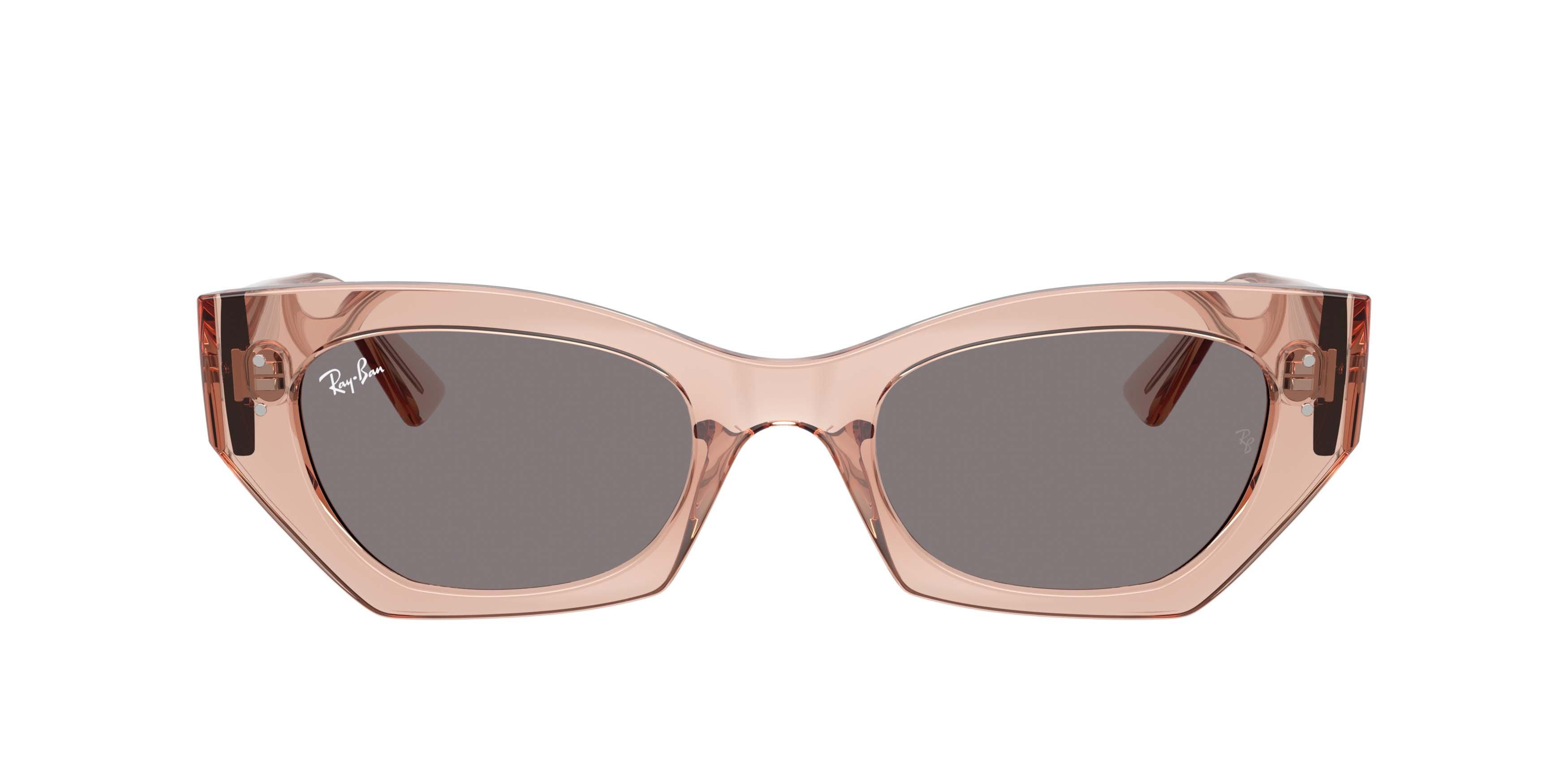Ray-Ban Zena Bio-Based Brown Sunglasses - Transparent Pink - PINK/BROWN