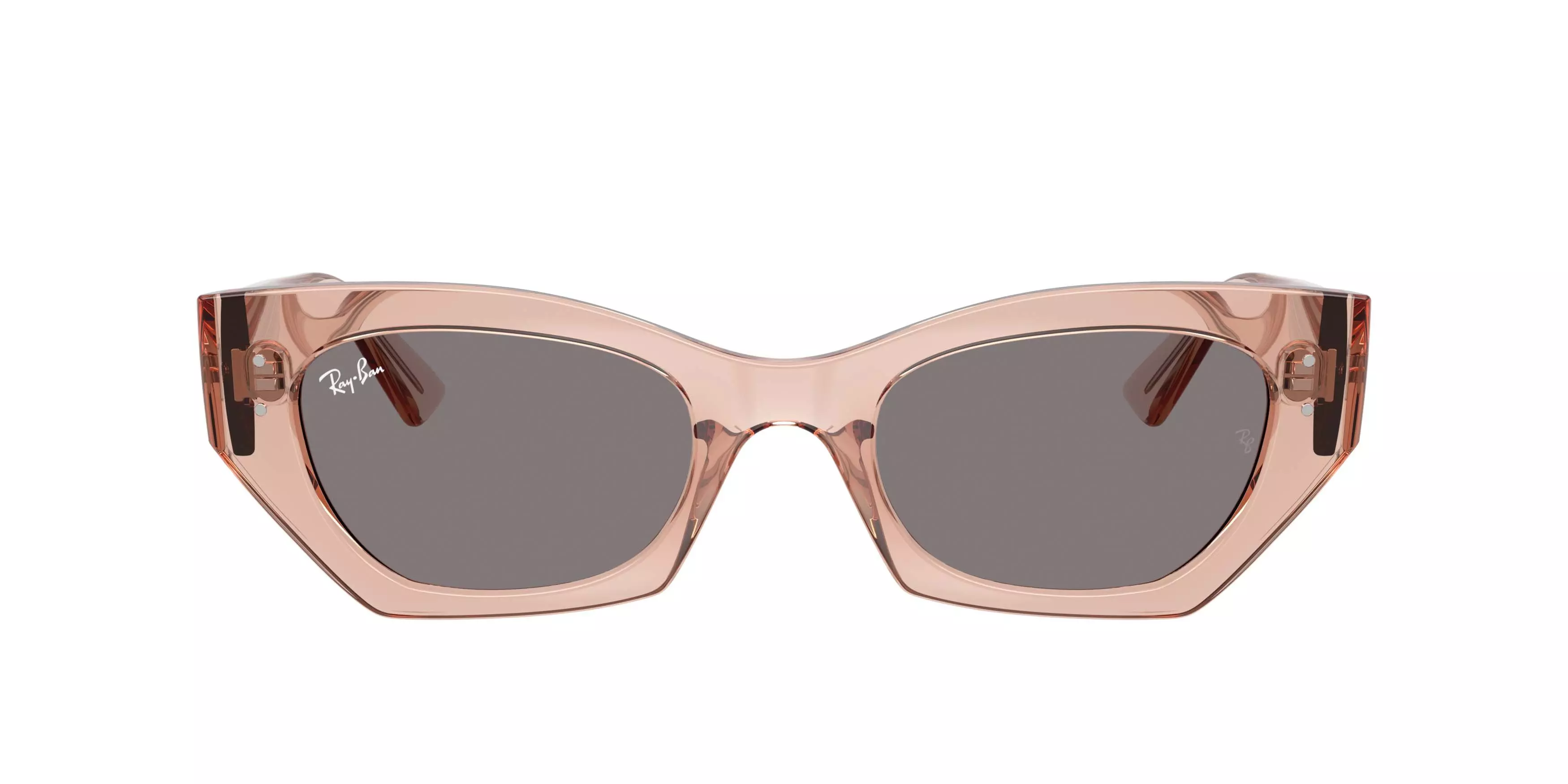 Ray-Ban Zena Bio-Based Brown Sunglasses - Transparent Pink - PINK/BROWN