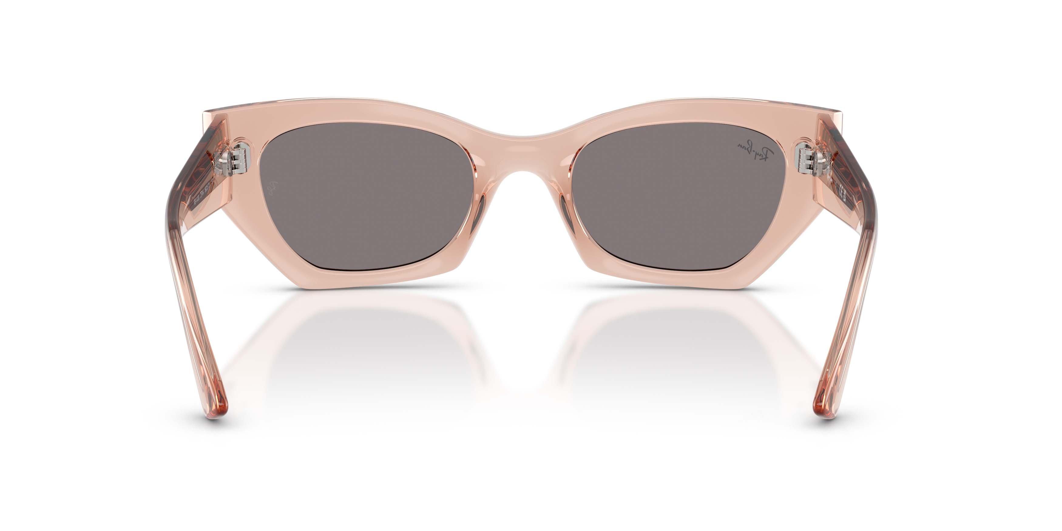 Ray-Ban Zena Bio-Based Brown Sunglasses - Transparent Pink - PINK/BROWN
