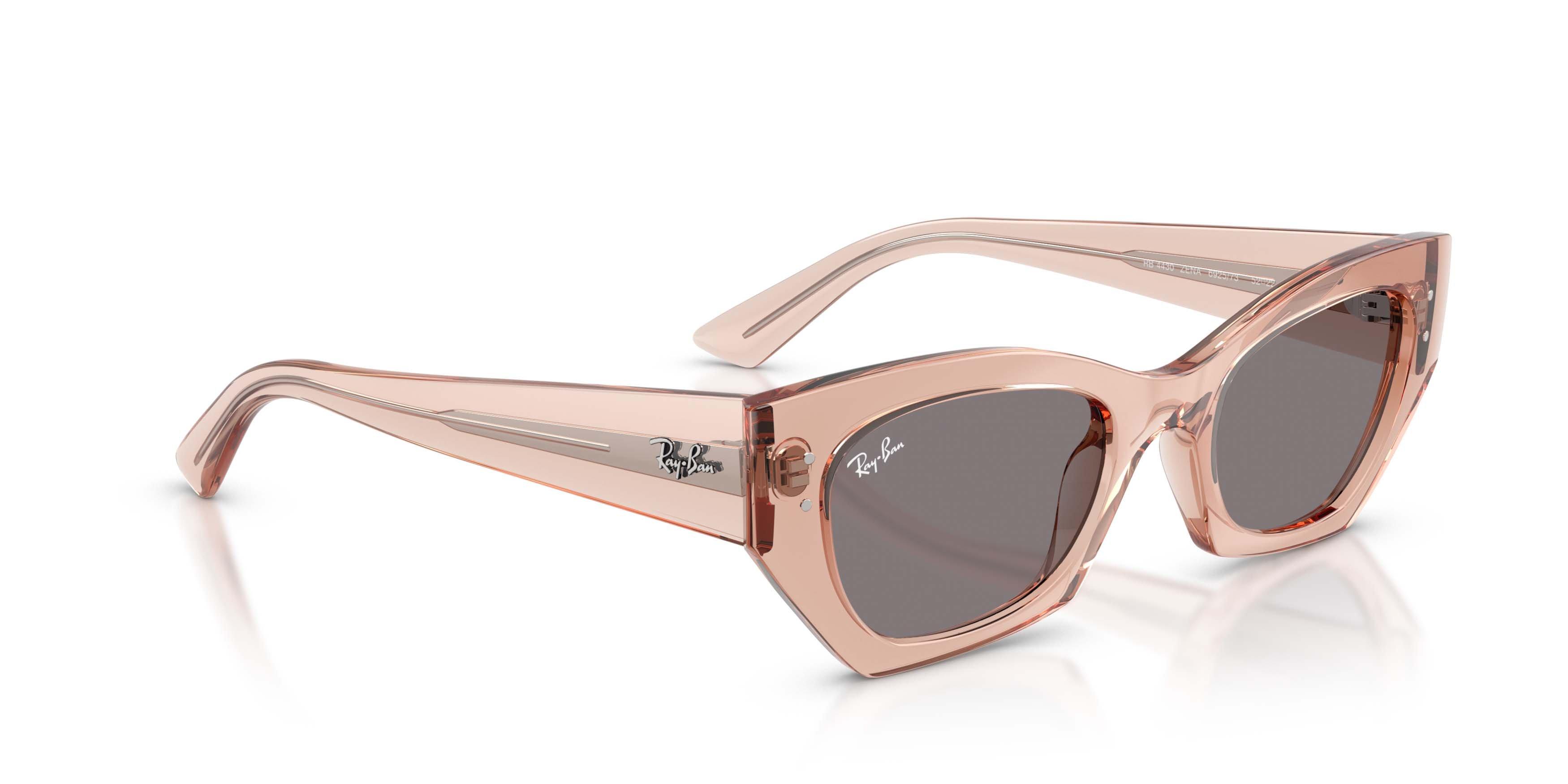 Ray-Ban Zena Bio-Based Brown Sunglasses - Transparent Pink - PINK/BROWN