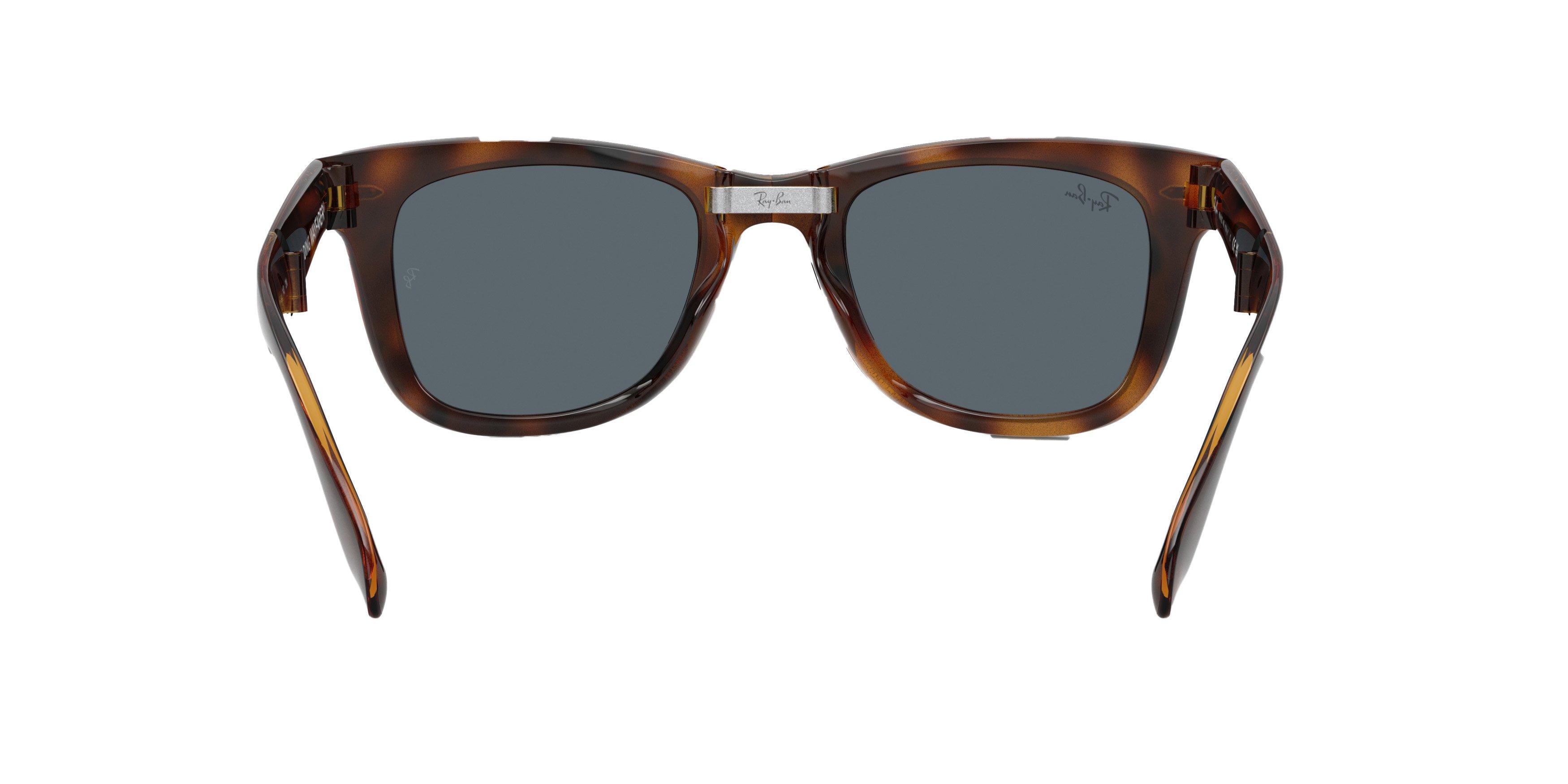 Ray-Ban Wayfarer Folding Classic Blue Sunglasses - Havana - BROWN/BLUE Thumbnail View 2