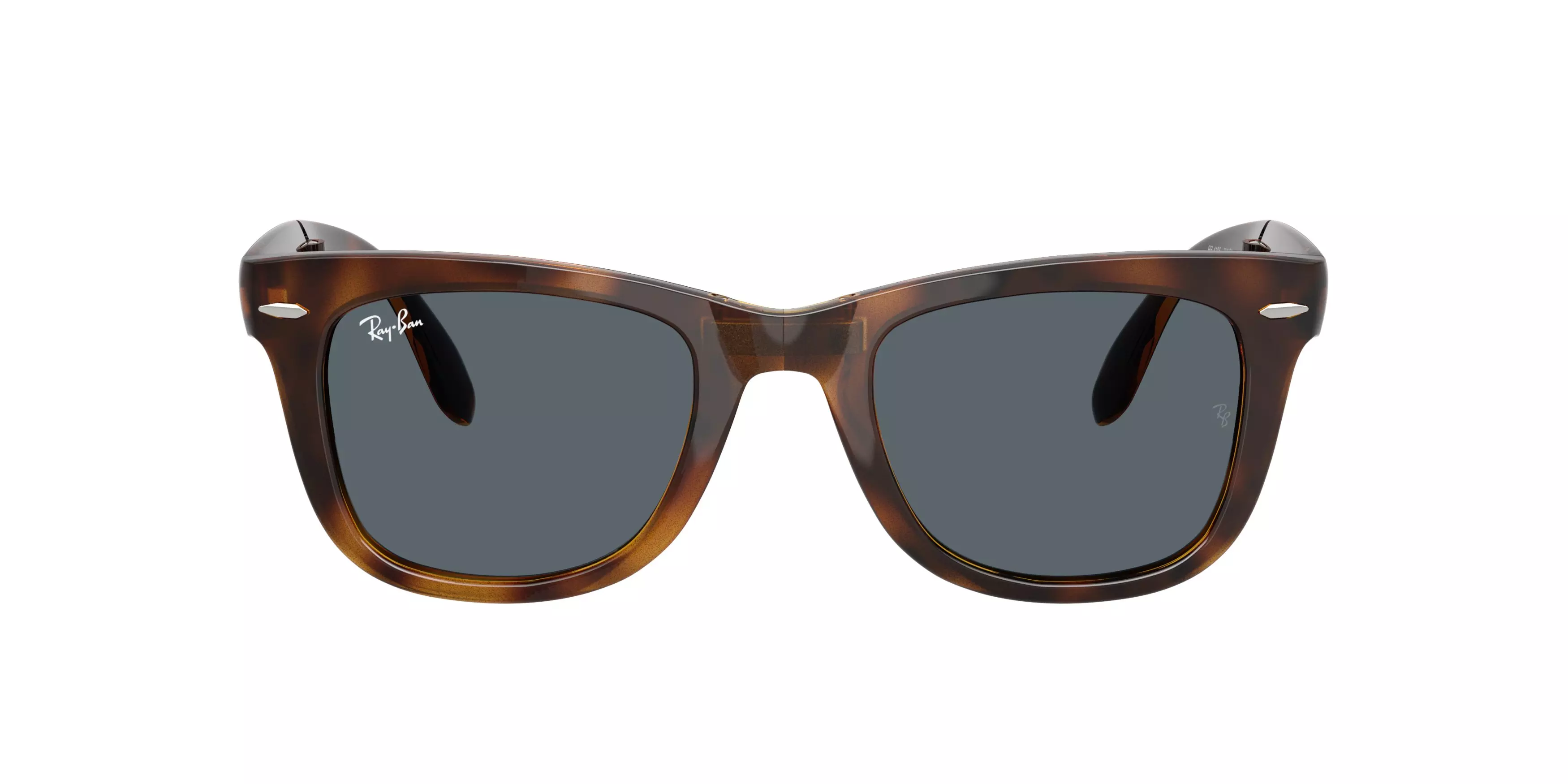Ray-Ban Wayfarer Folding Classic Blue Sunglasses - Havana - BROWN/BLUE