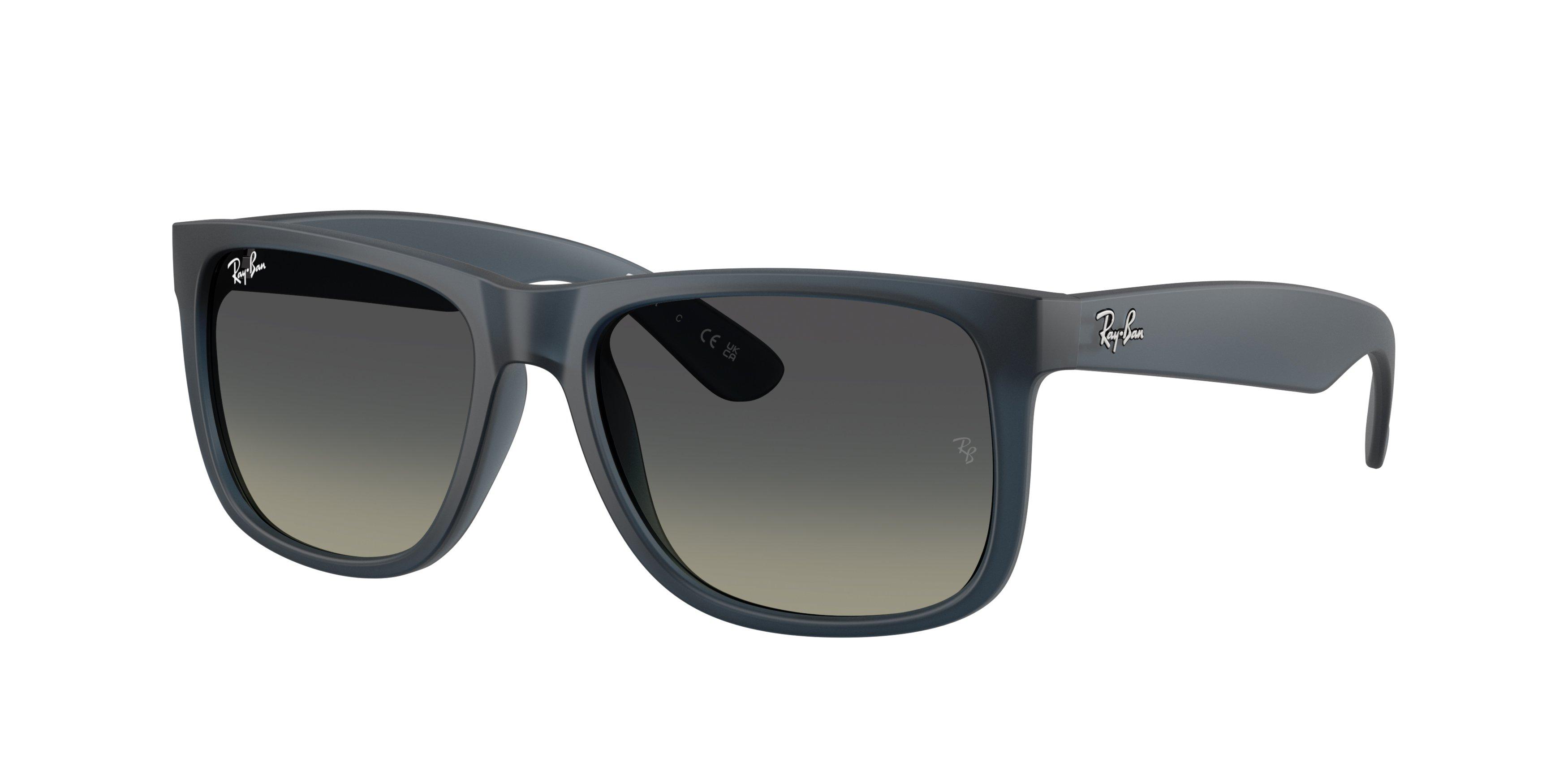 Ray-Ban Justin Classic Grey Gradient Sunglasses - Rubber Blue - BLUE/GREY Thumbnail View 1