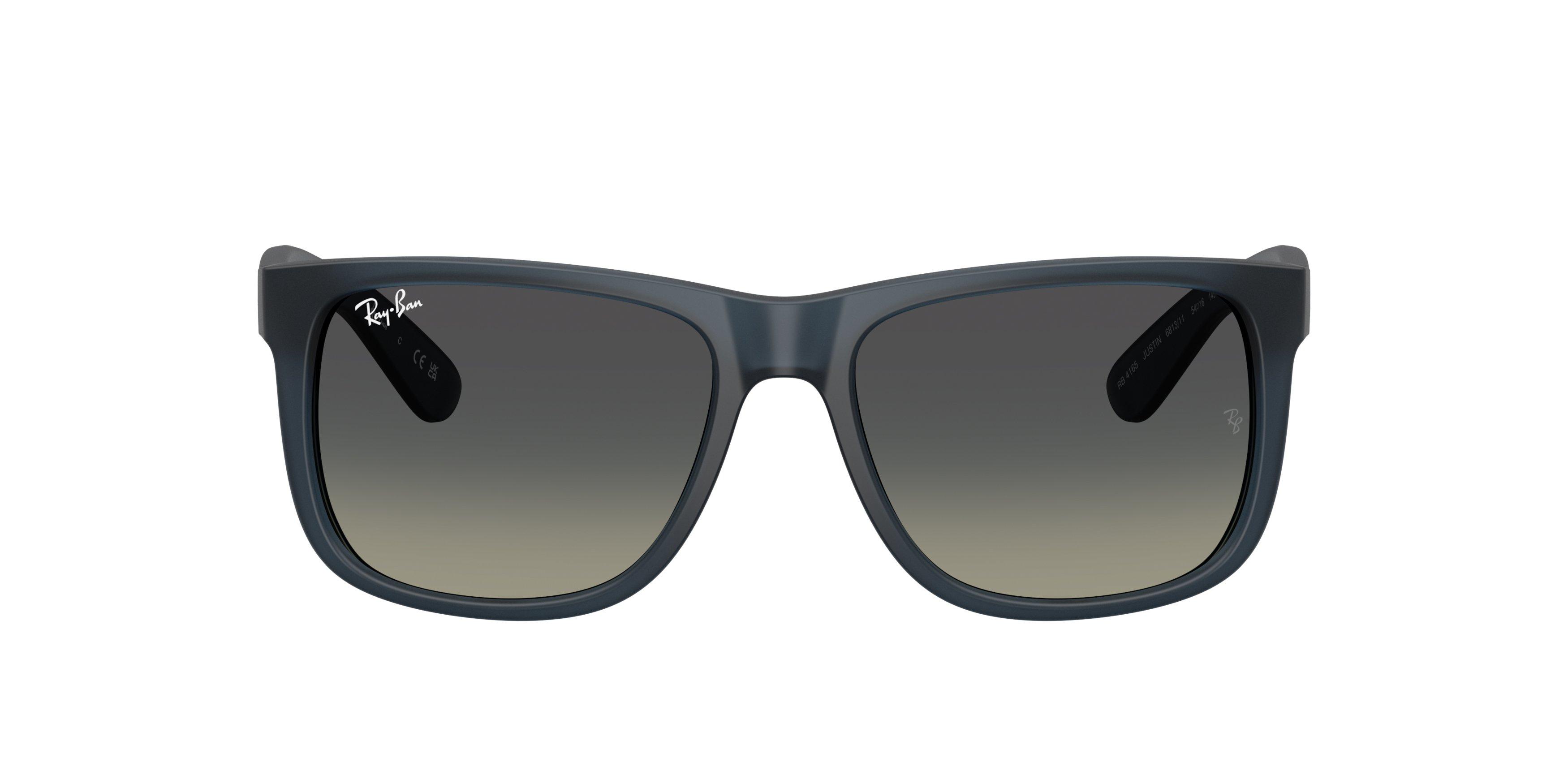 Ray-Ban Justin Classic Grey Gradient Sunglasses - Rubber Blue - BLUE/GREY Thumbnail View 3