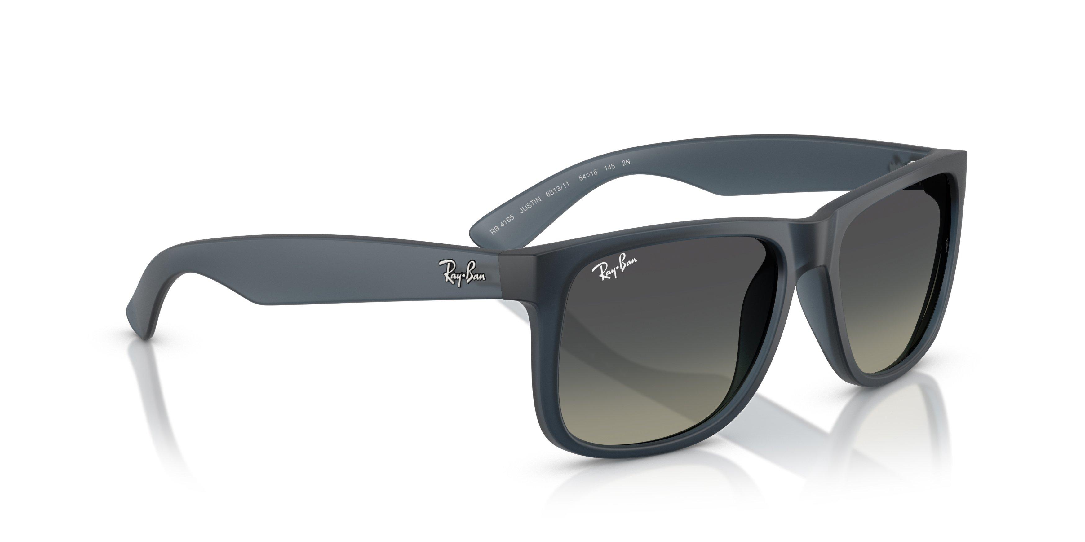Ray-Ban Justin Classic Grey Gradient Sunglasses - Rubber Blue - BLUE/GREY Thumbnail View 4