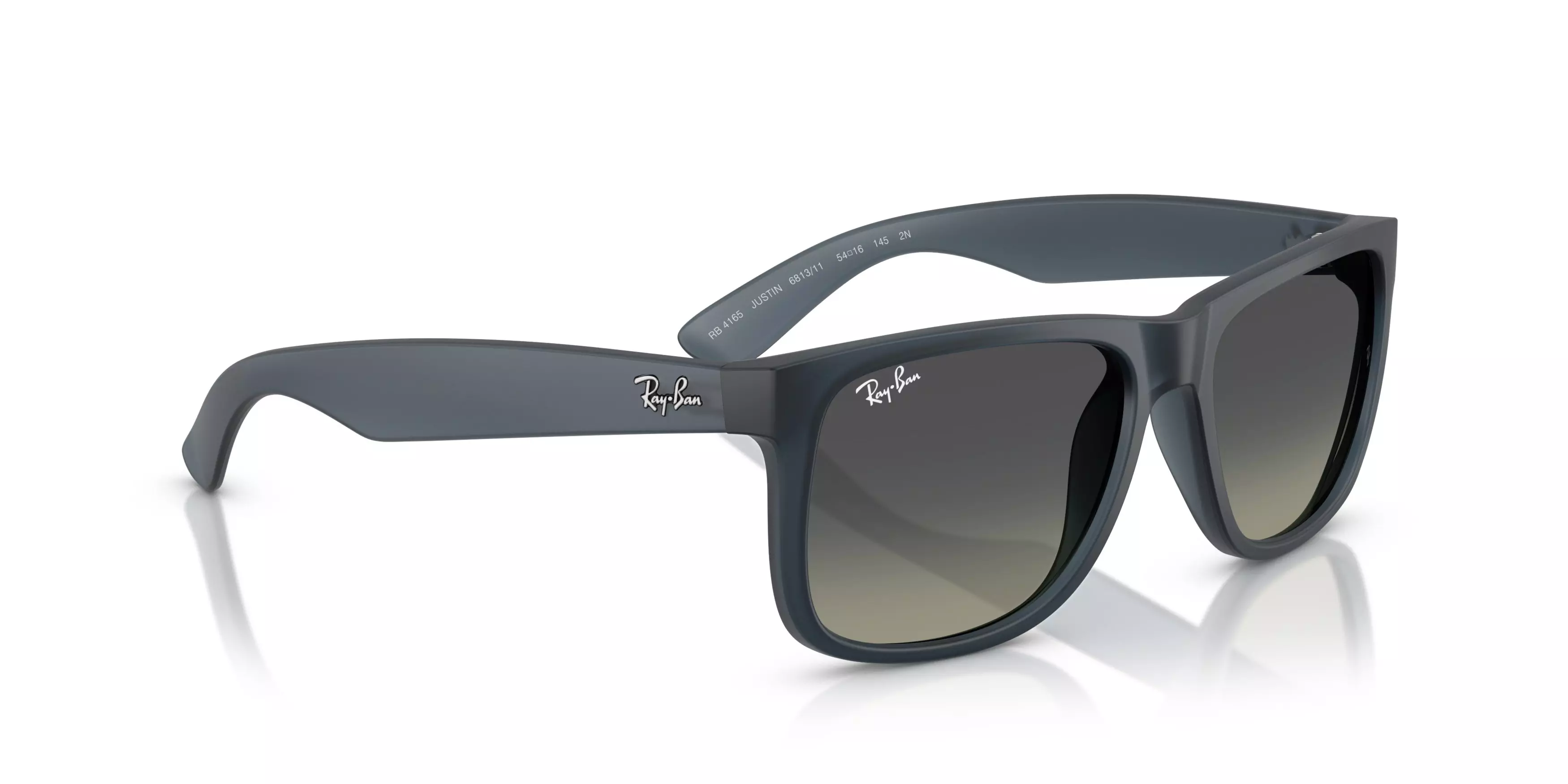 Ray-Ban Justin Classic Grey Gradient Sunglasses - Rubber Blue - BLUE/GREY