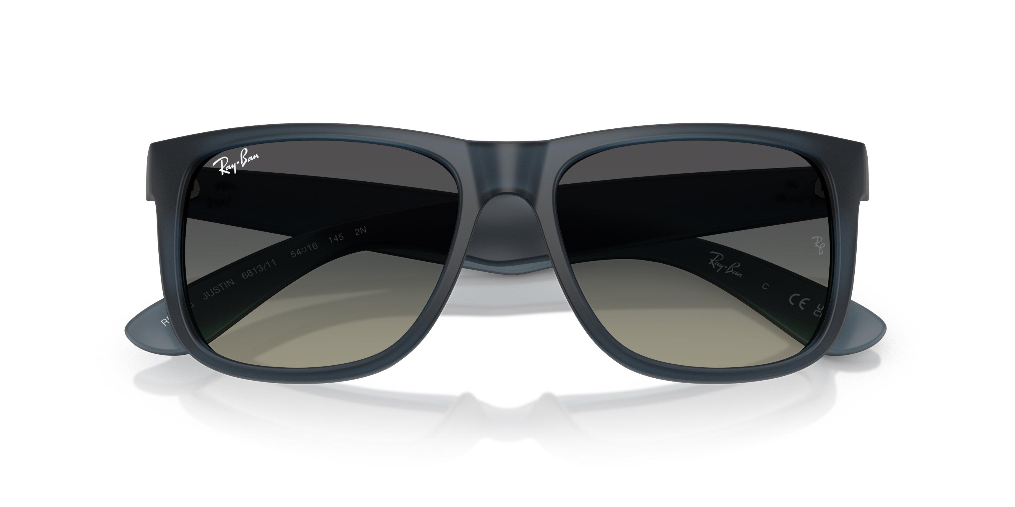 Ray-Ban Justin Classic Grey Gradient Sunglasses - Rubber Blue - BLUE/GREY Thumbnail View 5