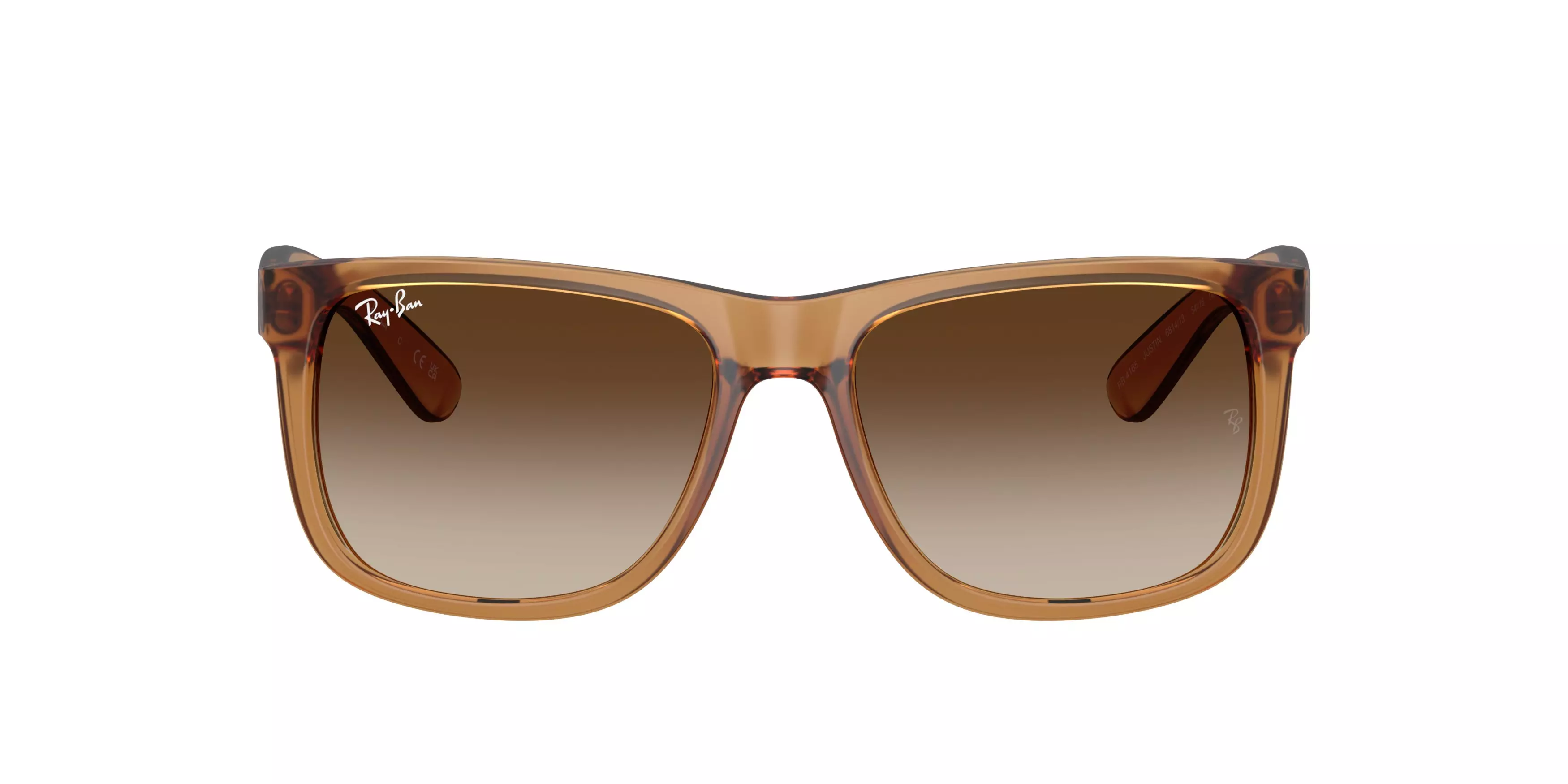 Ray-Ban Justin Classic Brown Gradient Sunglasses - Rubber Beige - BEIGE/BROWN