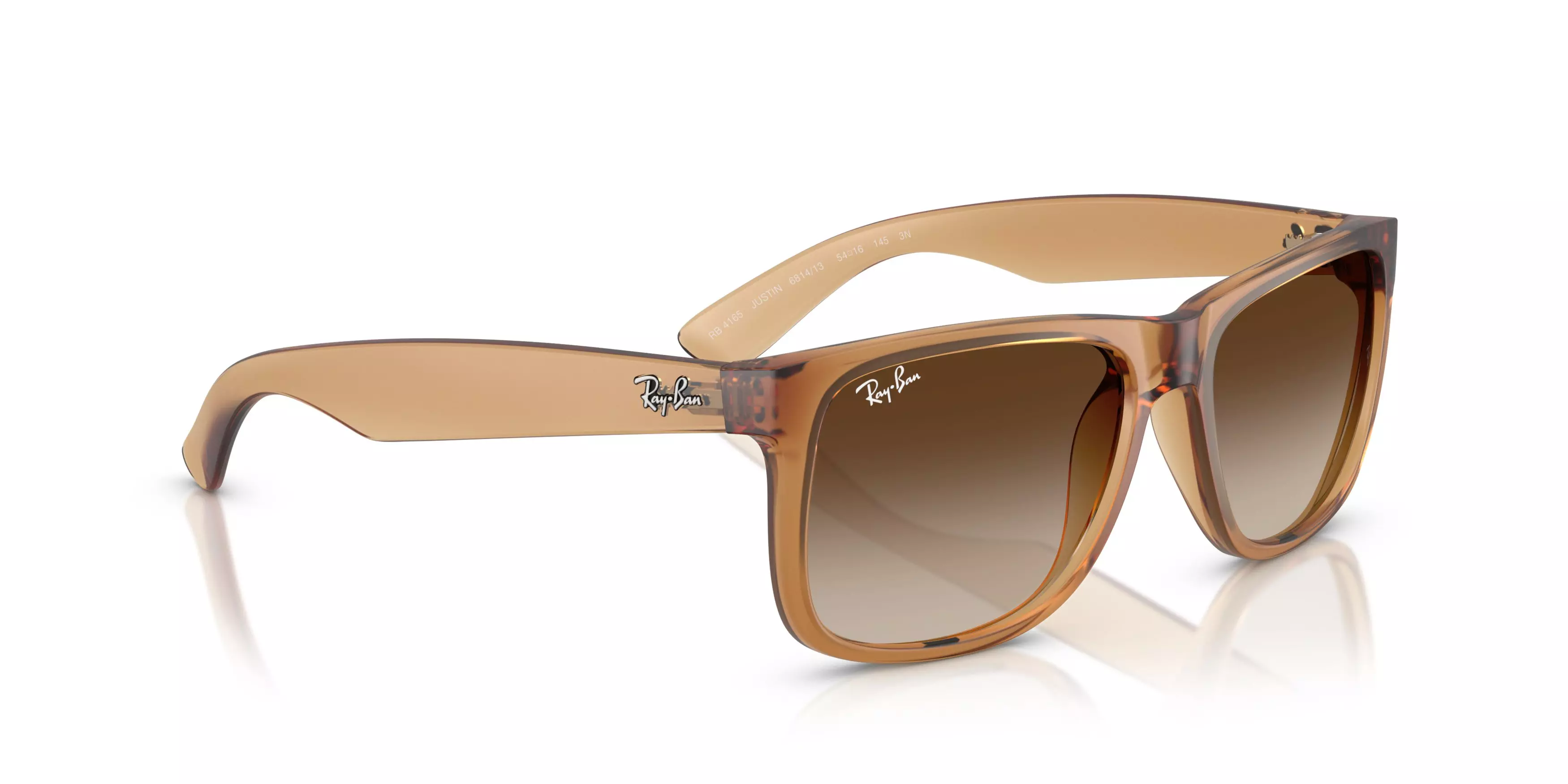 Ray-Ban Justin Classic Brown Gradient Sunglasses - Rubber Beige - BEIGE/BROWN