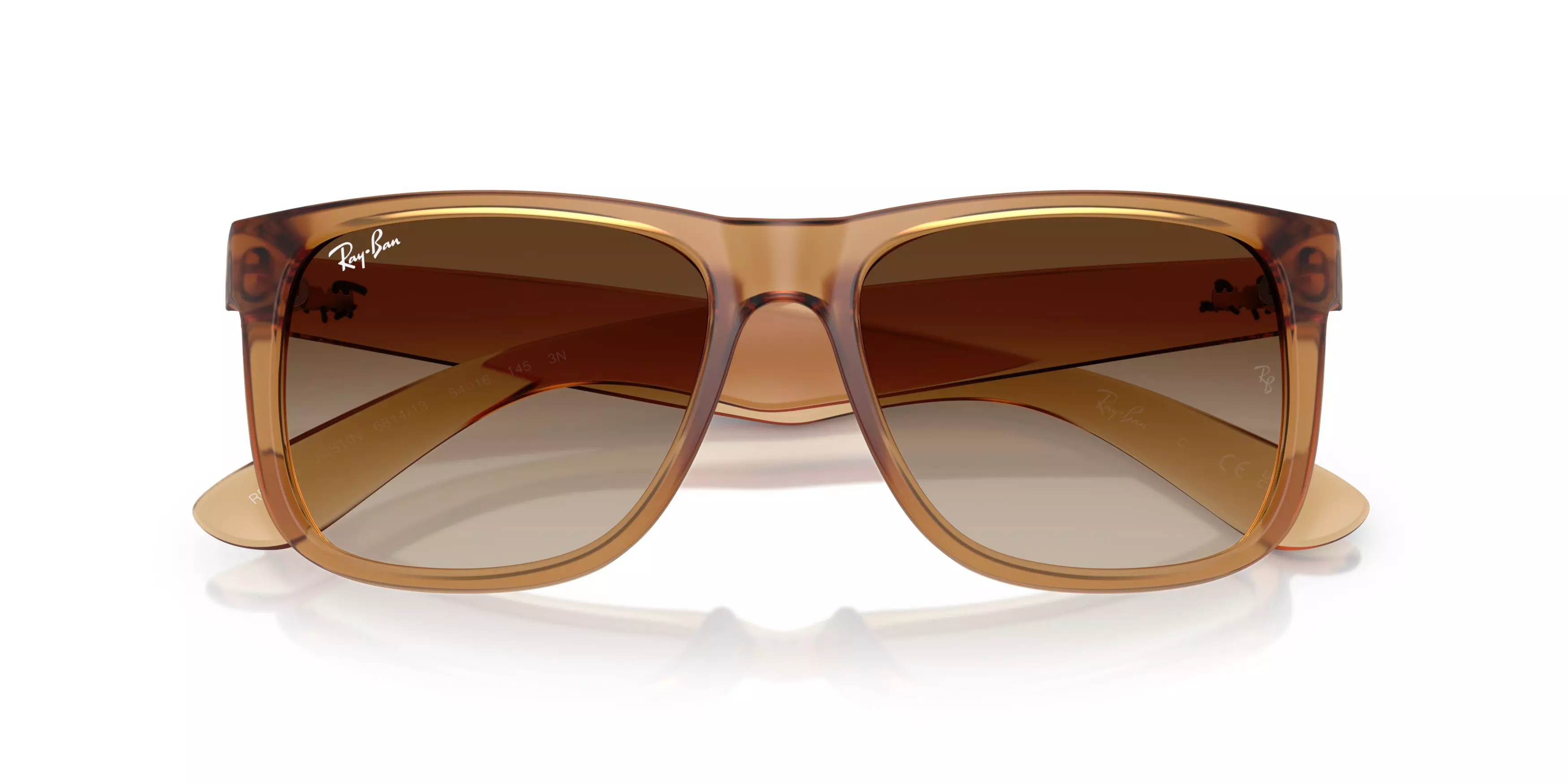 Ray-Ban Justin Classic Brown Gradient Sunglasses - Rubber Beige - BEIGE/BROWN