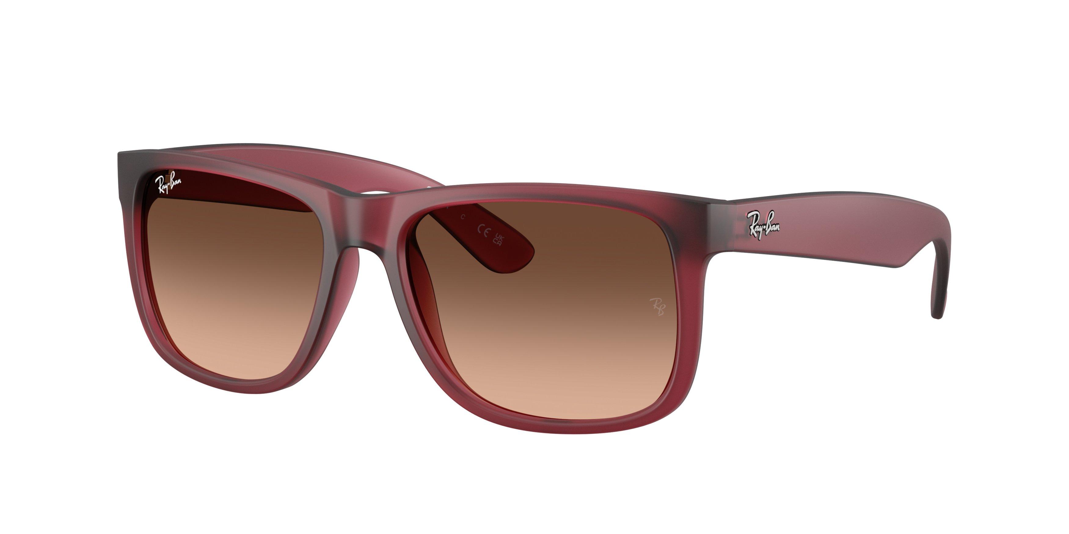 Ray-Ban Justin Classic Brown Pink Gradient Sunglasses - Rubber Violet - PURPLE/BROWN PINK Thumbnail View 1