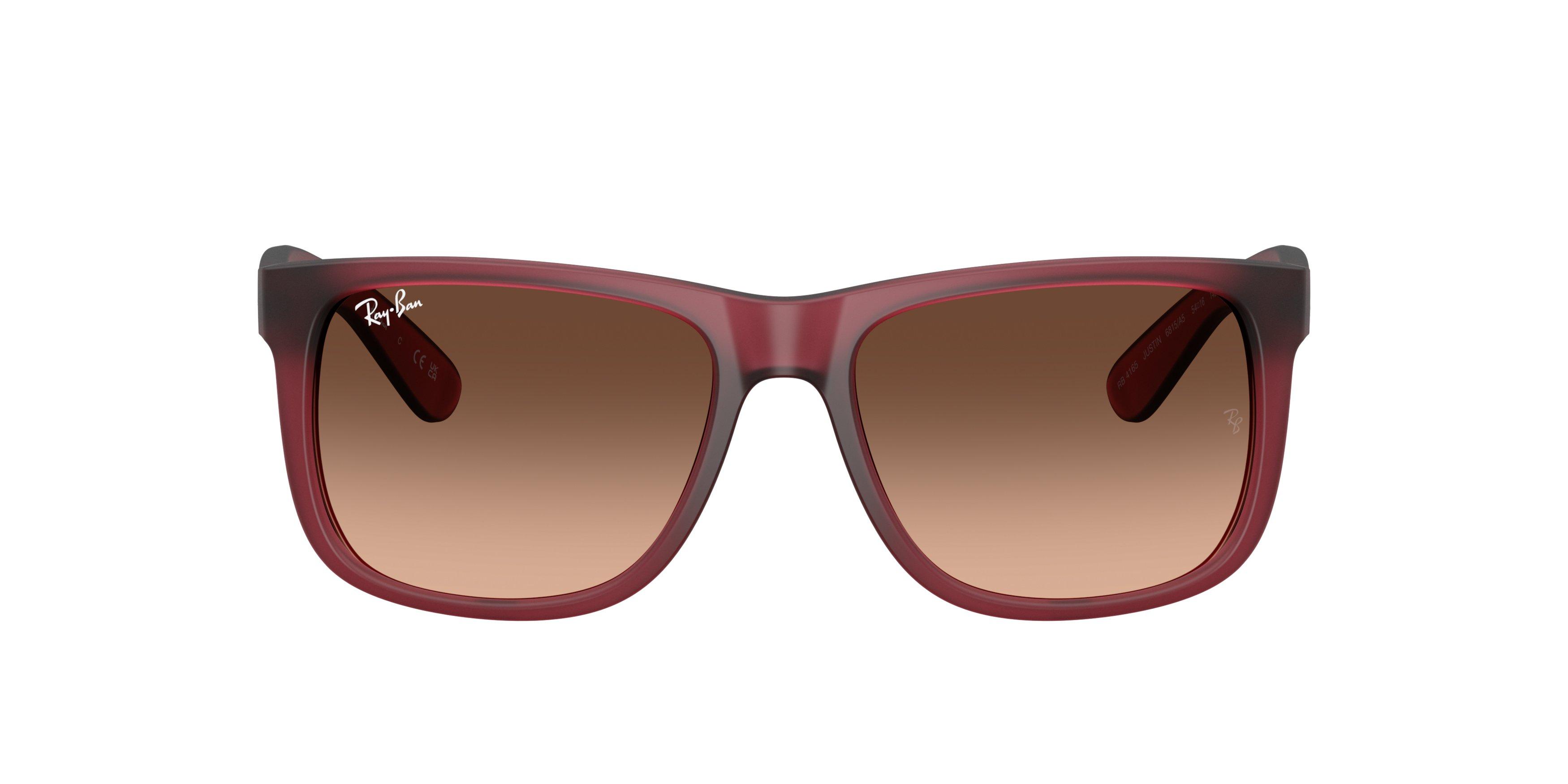 Ray-Ban Justin Classic Brown Pink Gradient Sunglasses - Rubber Violet - PURPLE/BROWN PINK Thumbnail View 3