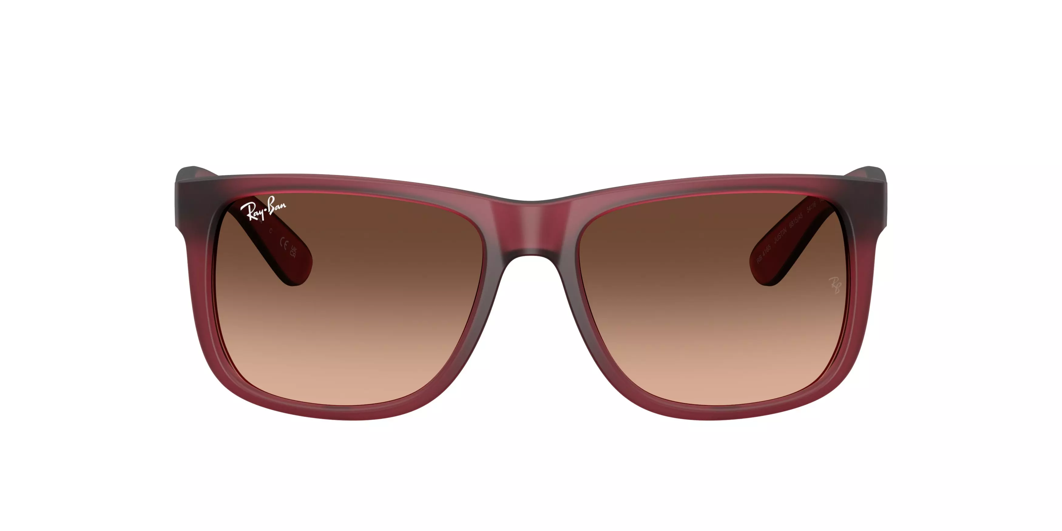 Ray-Ban Justin Classic Brown Pink Gradient Sunglasses - Rubber Violet - PURPLE/BROWN PINK