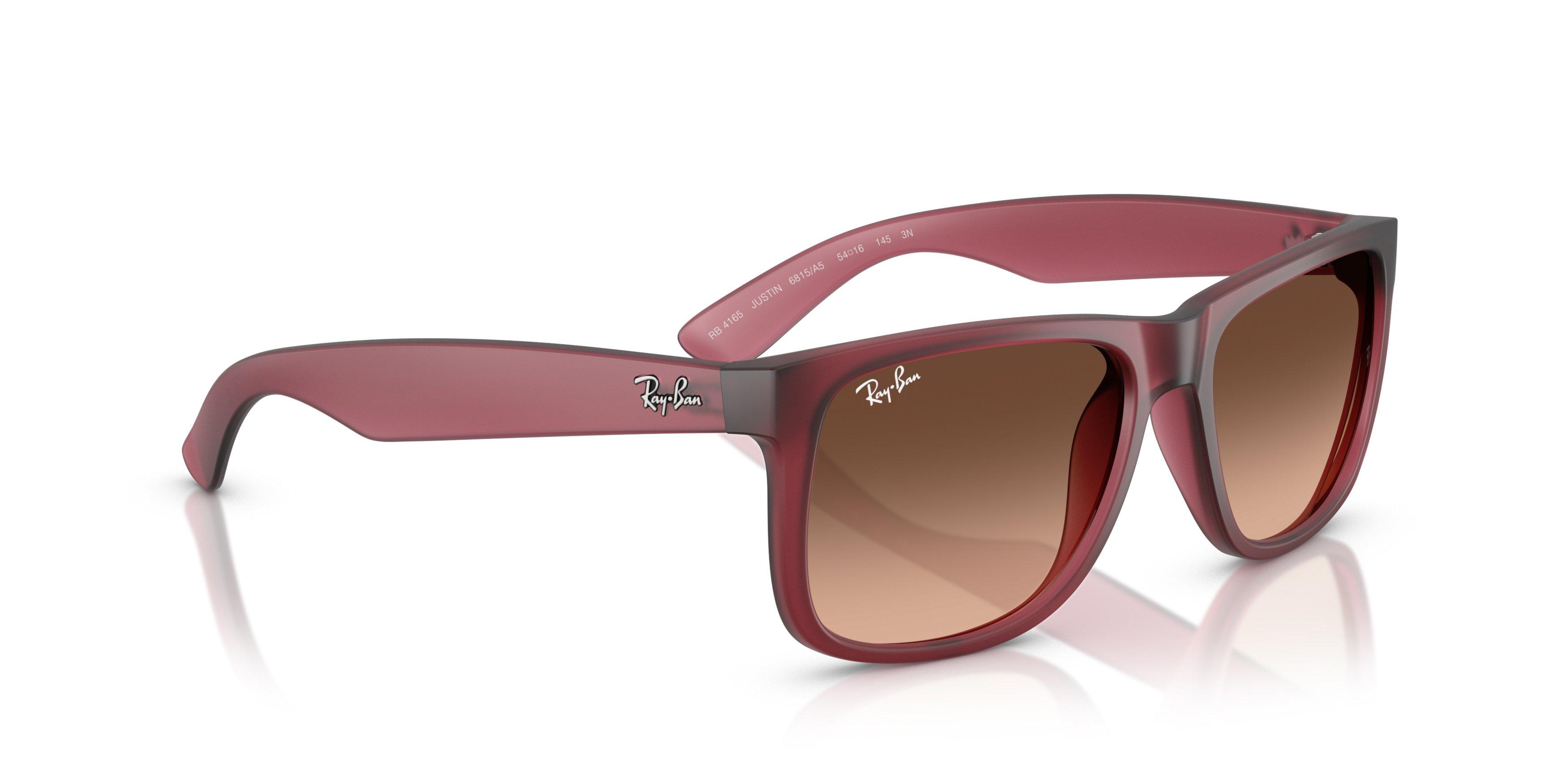 Ray-Ban Justin Classic Brown Pink Gradient Sunglasses - Rubber Violet - PURPLE/BROWN PINK Thumbnail View 4