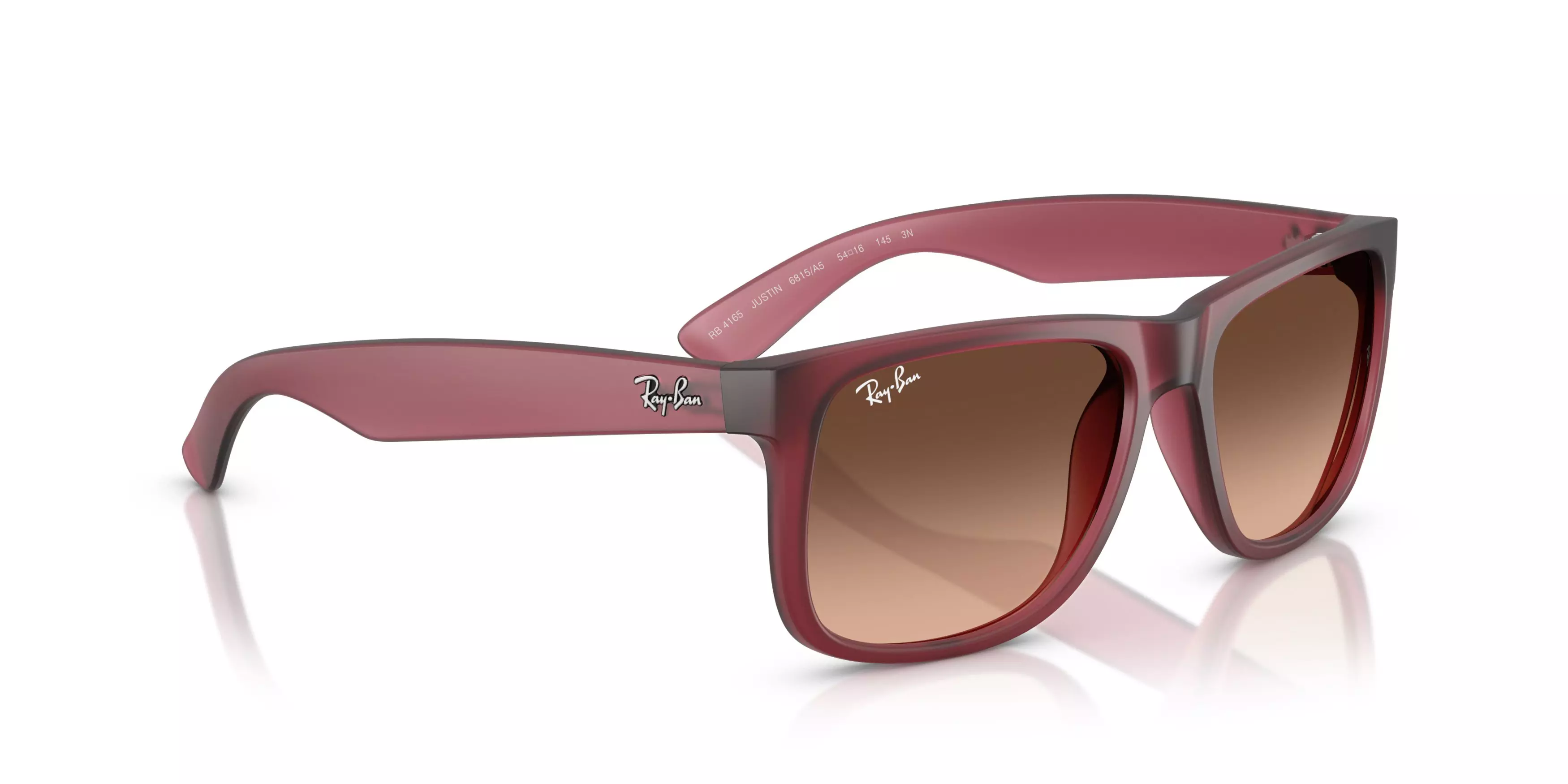 Ray-Ban Justin Classic Brown Pink Gradient Sunglasses - Rubber Violet - PURPLE/BROWN PINK