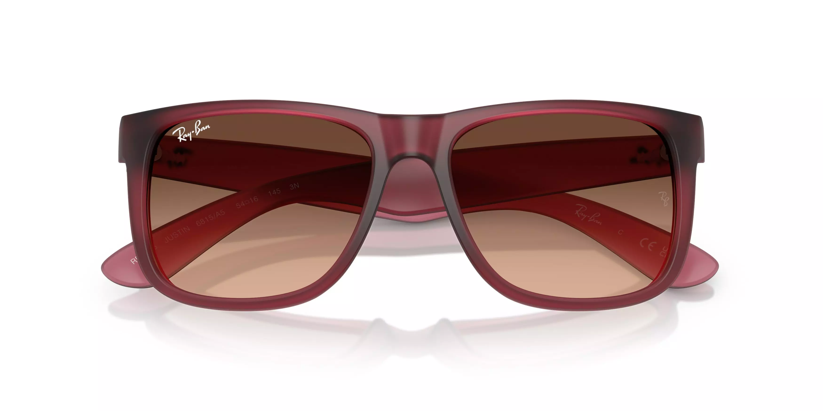 Ray-Ban Justin Classic Brown Pink Gradient Sunglasses - Rubber Violet - PURPLE/BROWN PINK