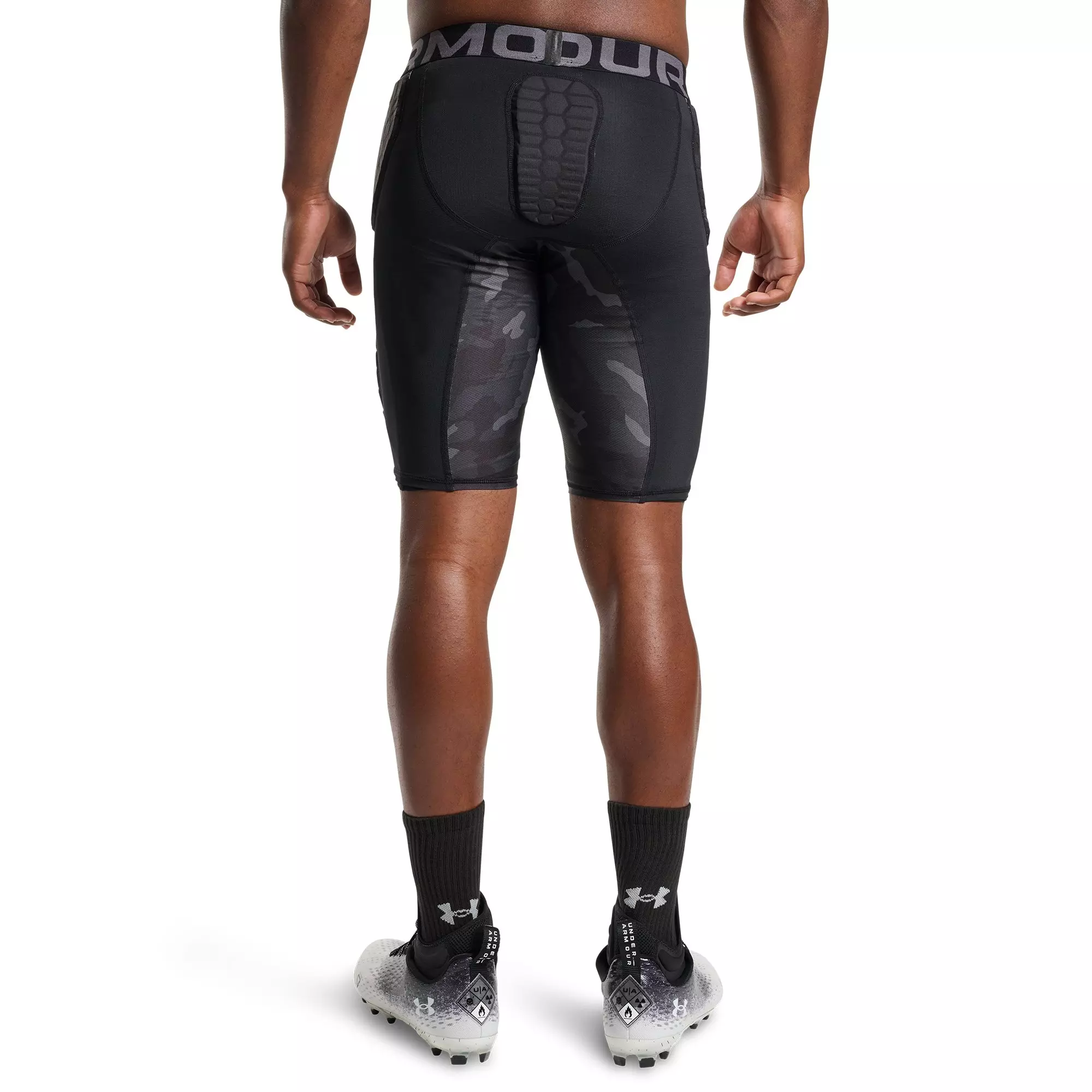 Under Armour Men's Gameday Pro 5-Pad Football Girdle - Camo Black/Grey - CAMO BLACK/GREY