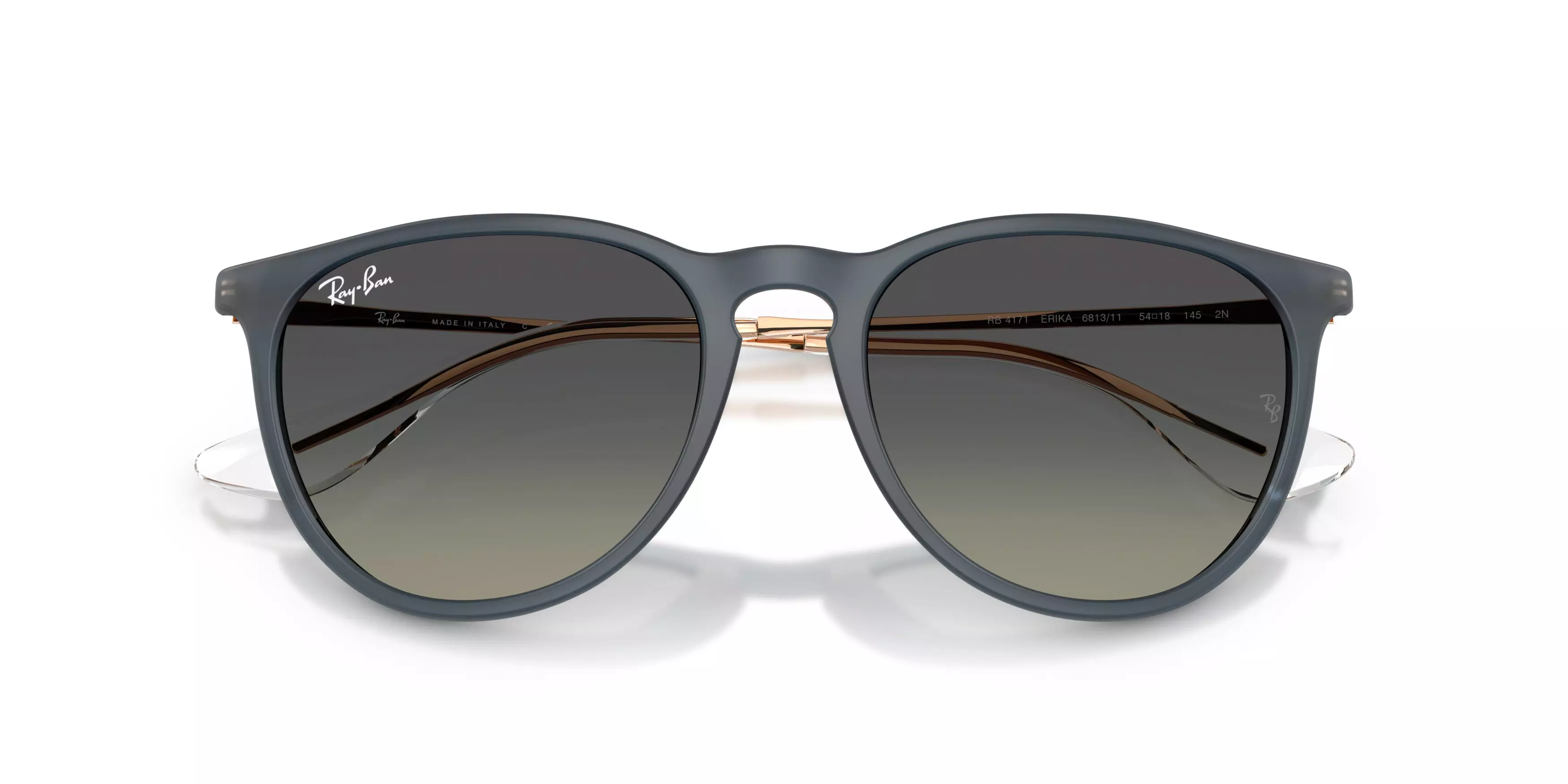 Ray-Ban Erika Grey Gradient Sunglasses - Rubber Blue - BLUE/GREY