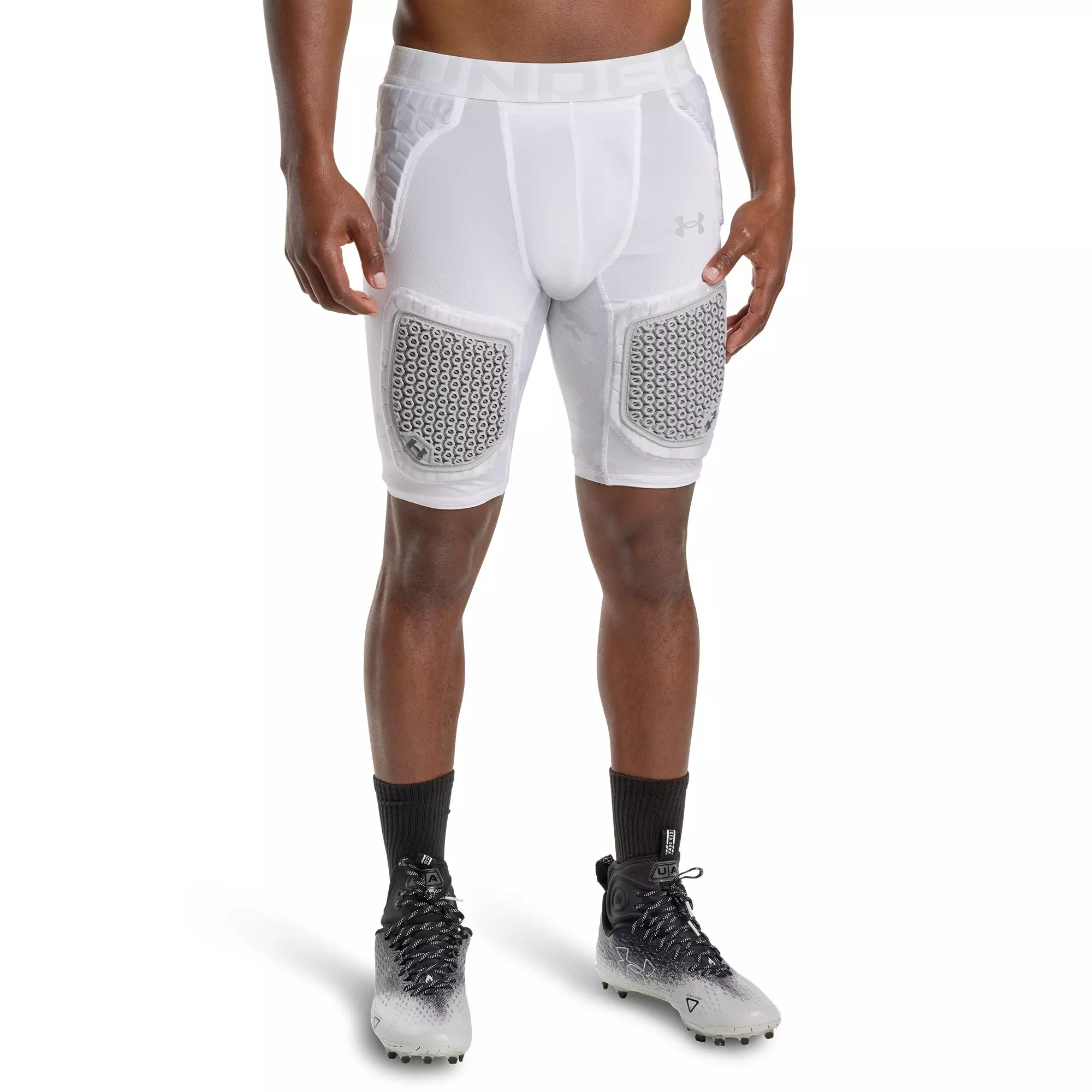 Under Armour Men's Gameday Pro 5-Pad Football Girdle - Camo White/Grey - CAMO WHITE/GREY