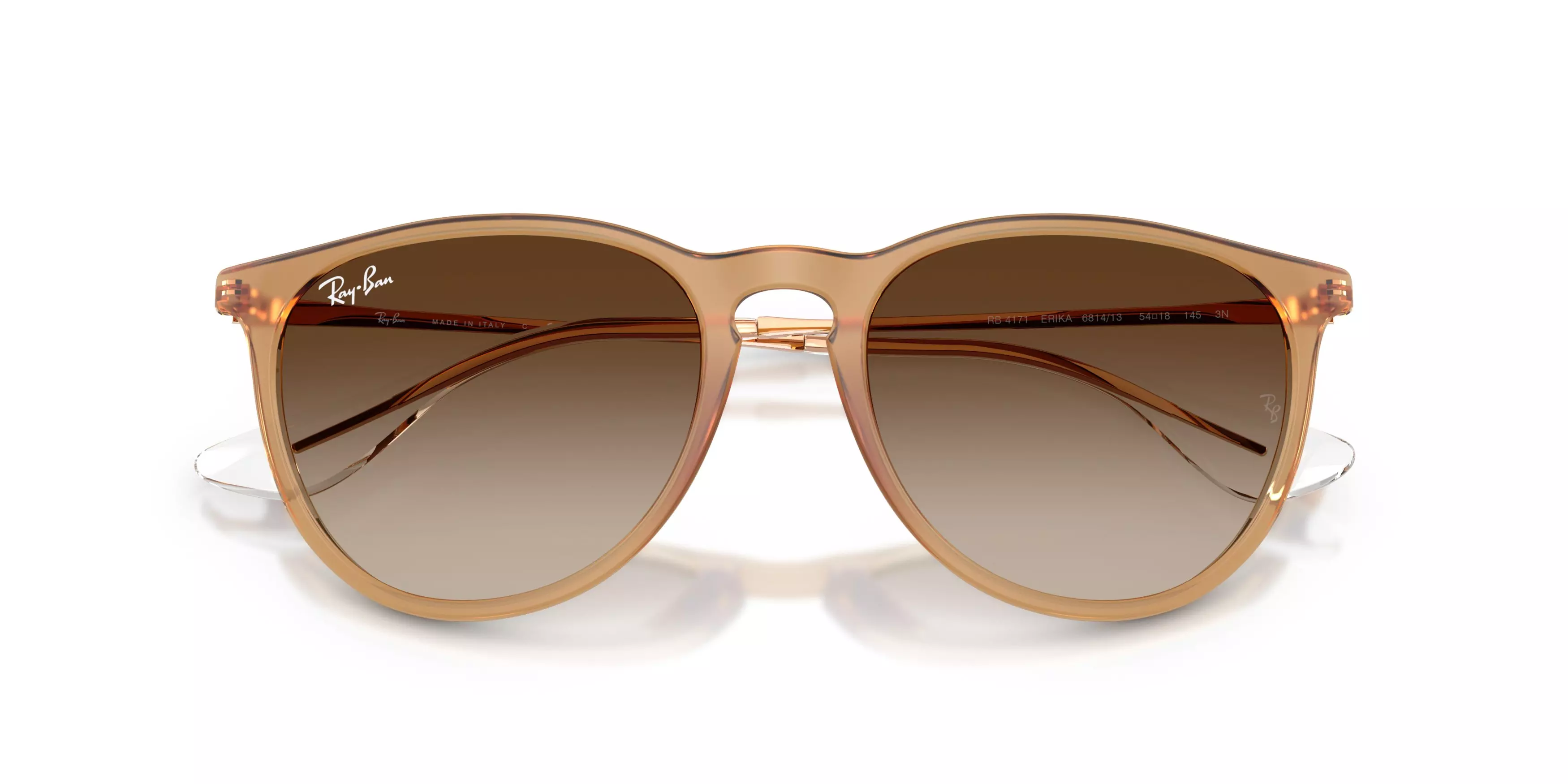 Ray-Ban Erika Brown Gradient Sunglasses - Rubber Beige - BROWN