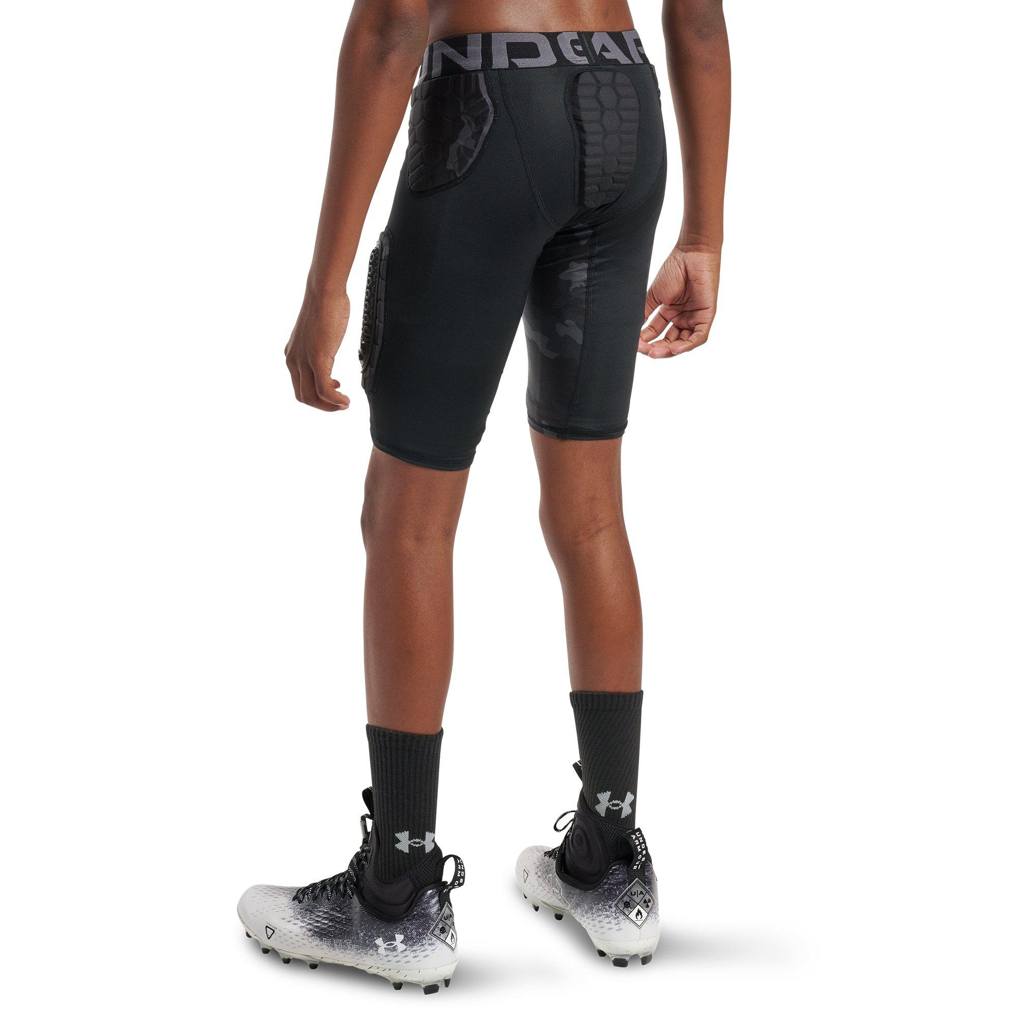 Under Armour Big Boys' Gameday Pro 5-Pad Football Girdle - Camo Black/Grey - CAMO BLACK/GREY
