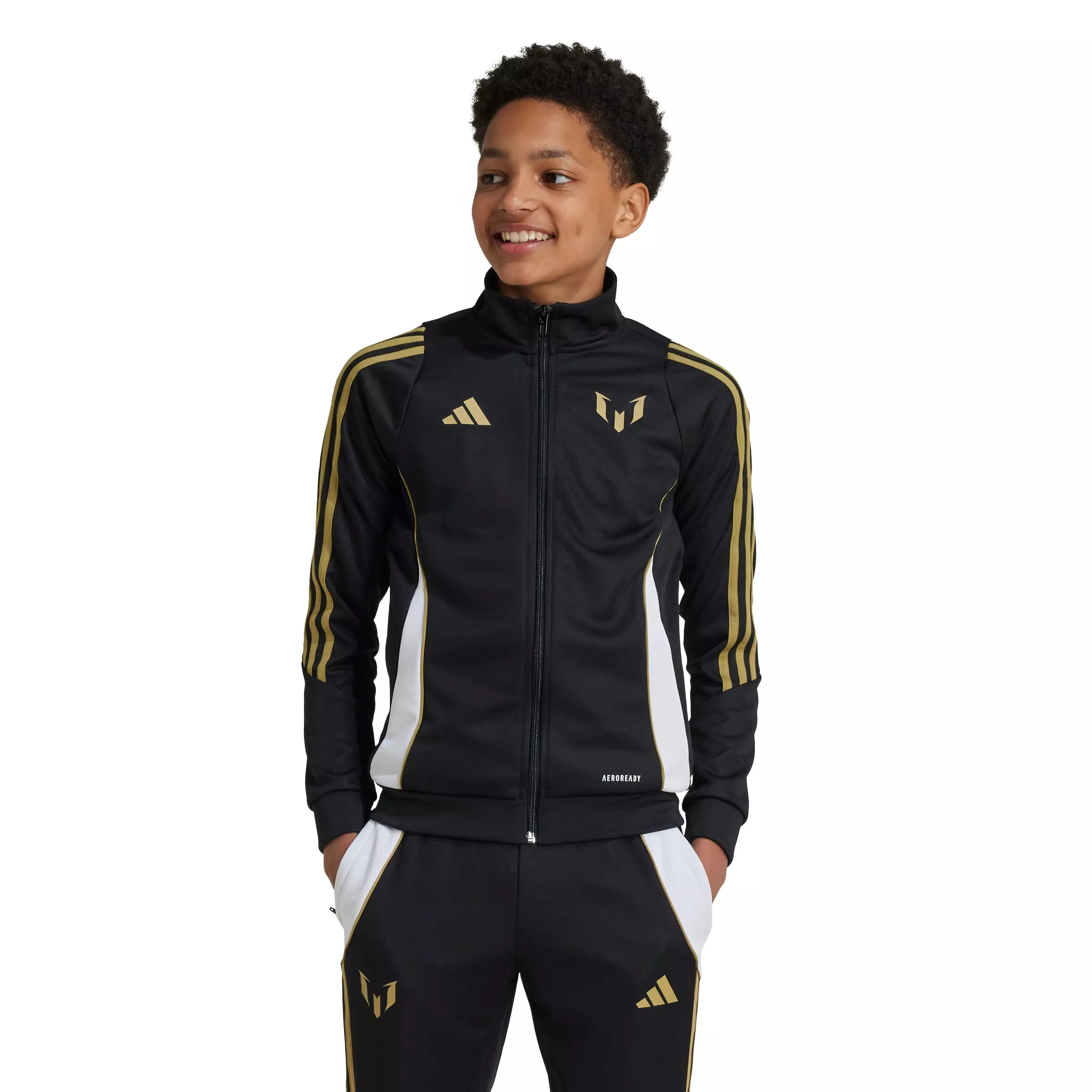 adidas Big Kids' Messi Track Top - Black - BLACK