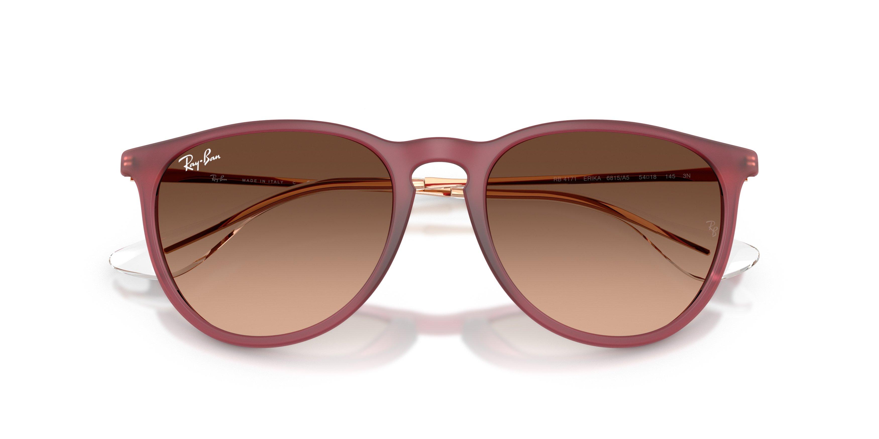 Ray-Ban Erika Brown Pink Gradient Sunglasses - Rubber Violet - PURPLE/PINK Thumbnail View 5