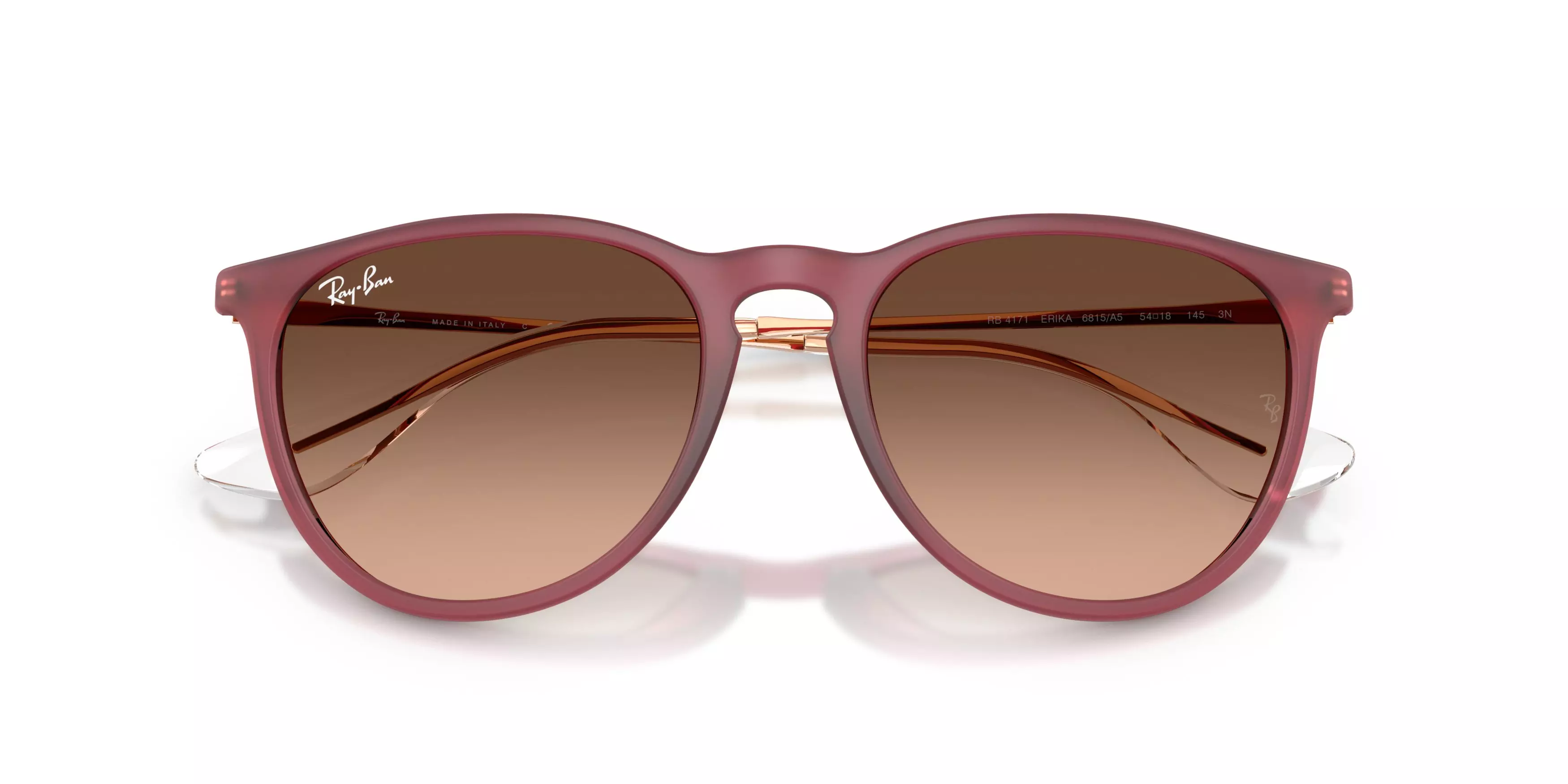 Ray-Ban Erika Brown Pink Gradient Sunglasses - Rubber Violet - PURPLE/PINK
