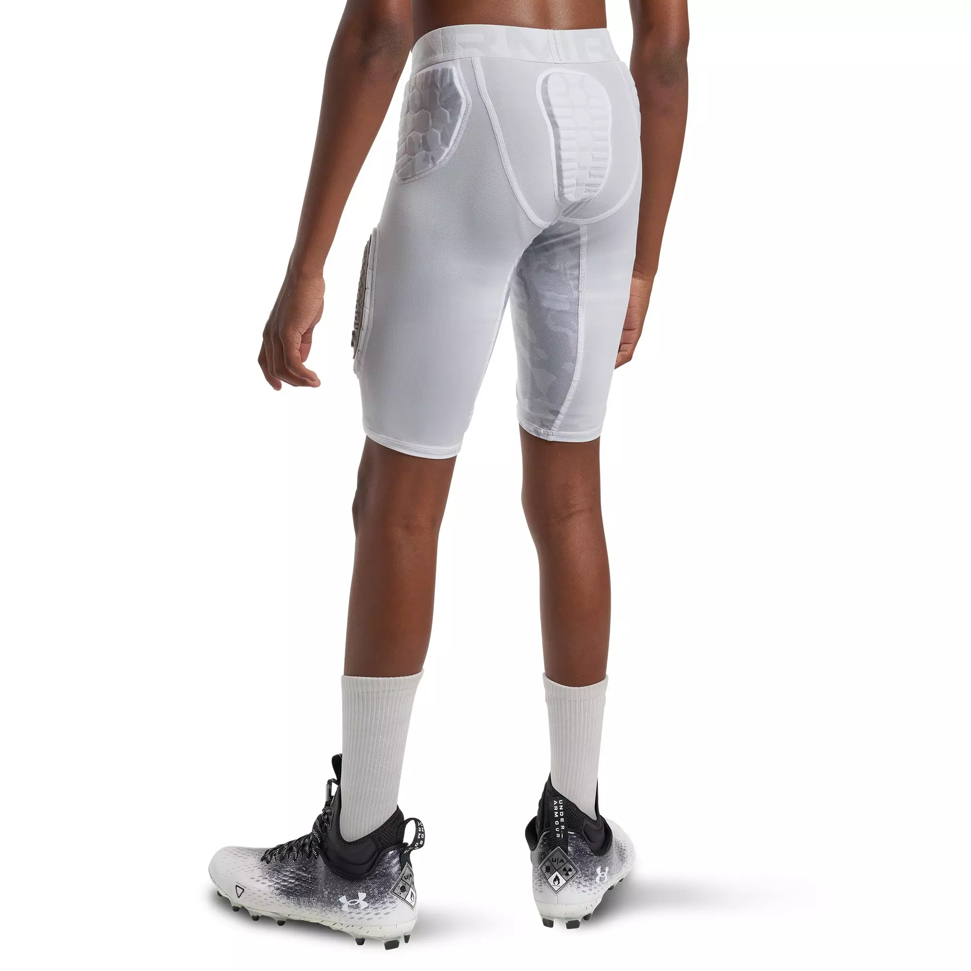 Under Armour Big Boys' Gameday Pro 5-Pad Football Girdle - Camo White/Grey - CAMO WHITE/GREY