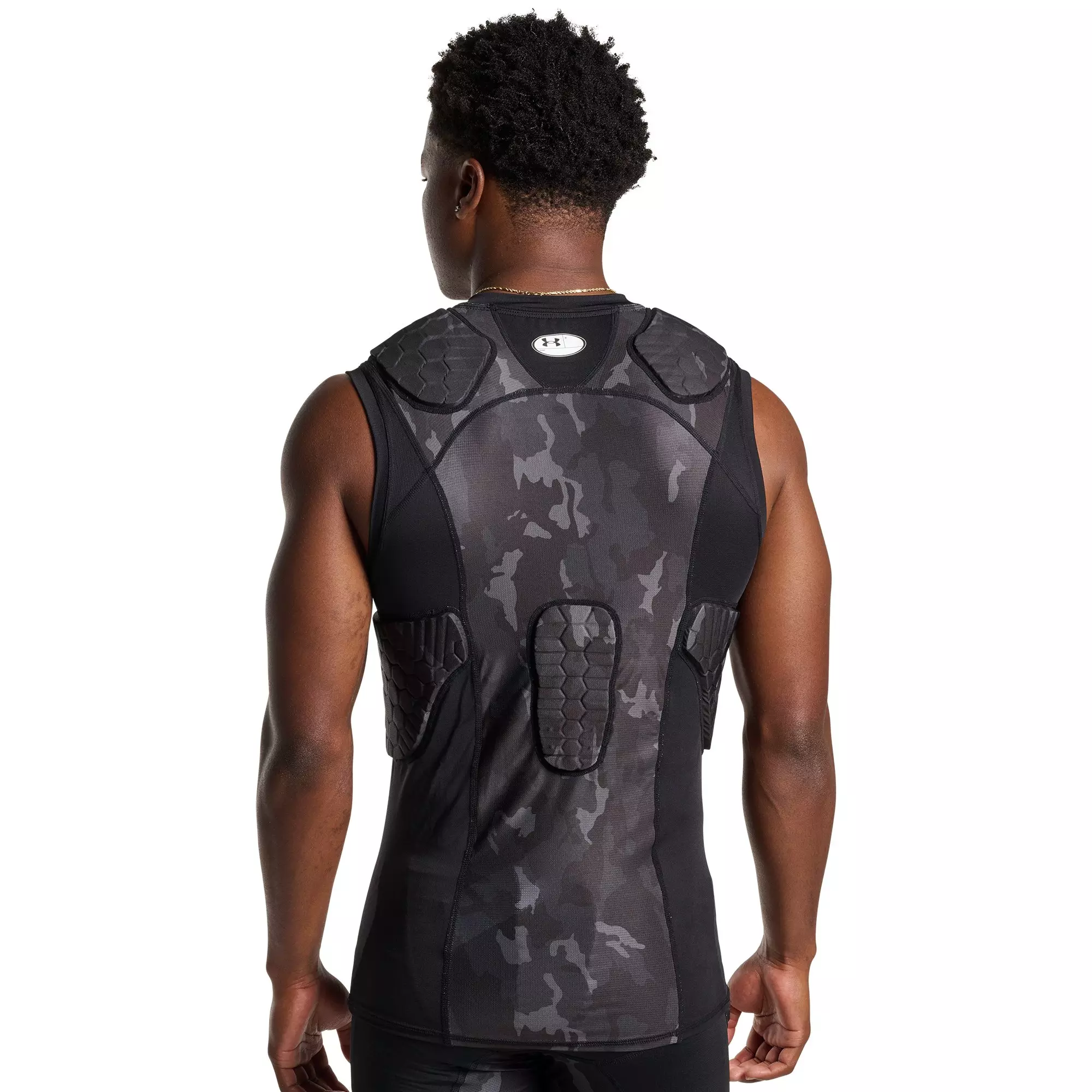 Under Armour Men's Gameday Pro 5-Pad Top - Camo Black/Grey - CAMO BLACK/GREY