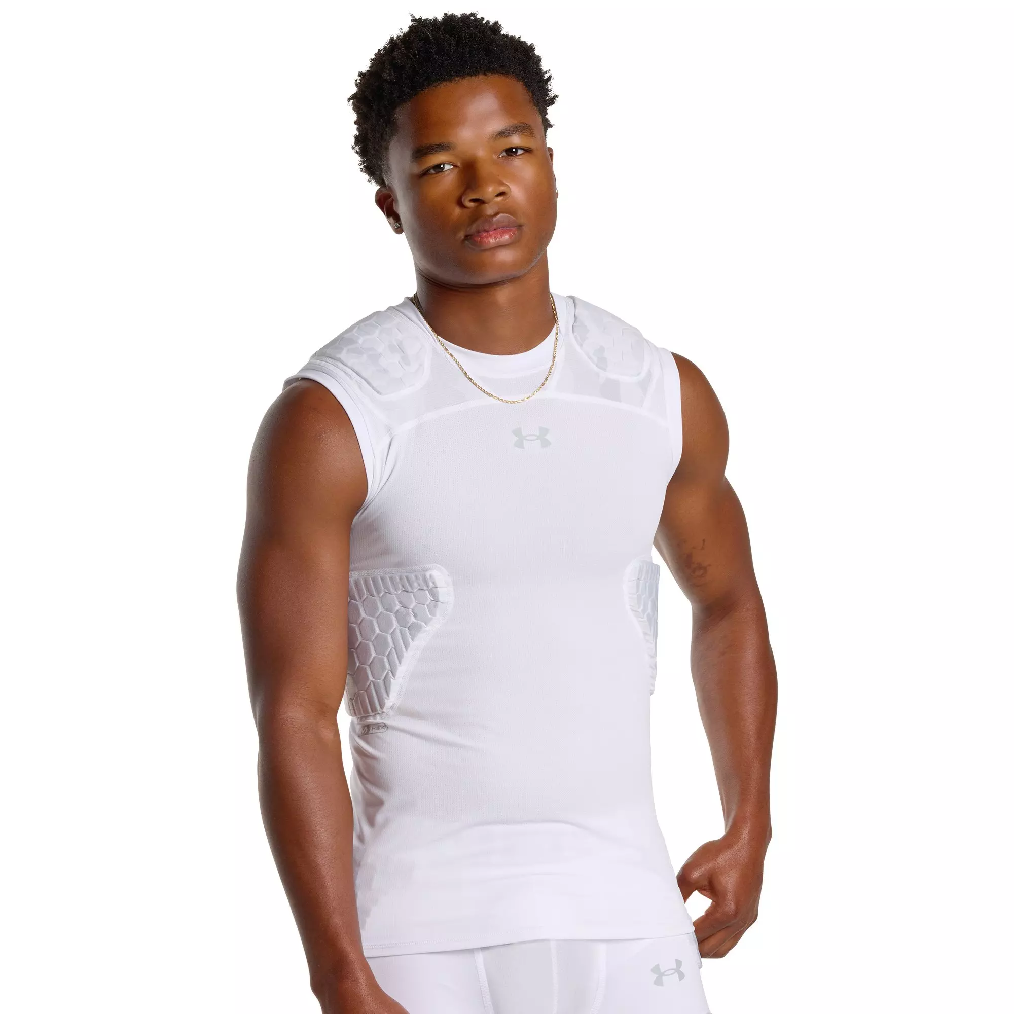 Under Armour Men's Gameday Pro 5-Pad Top - Camo White/Grey - CAMO WHITE/GREY