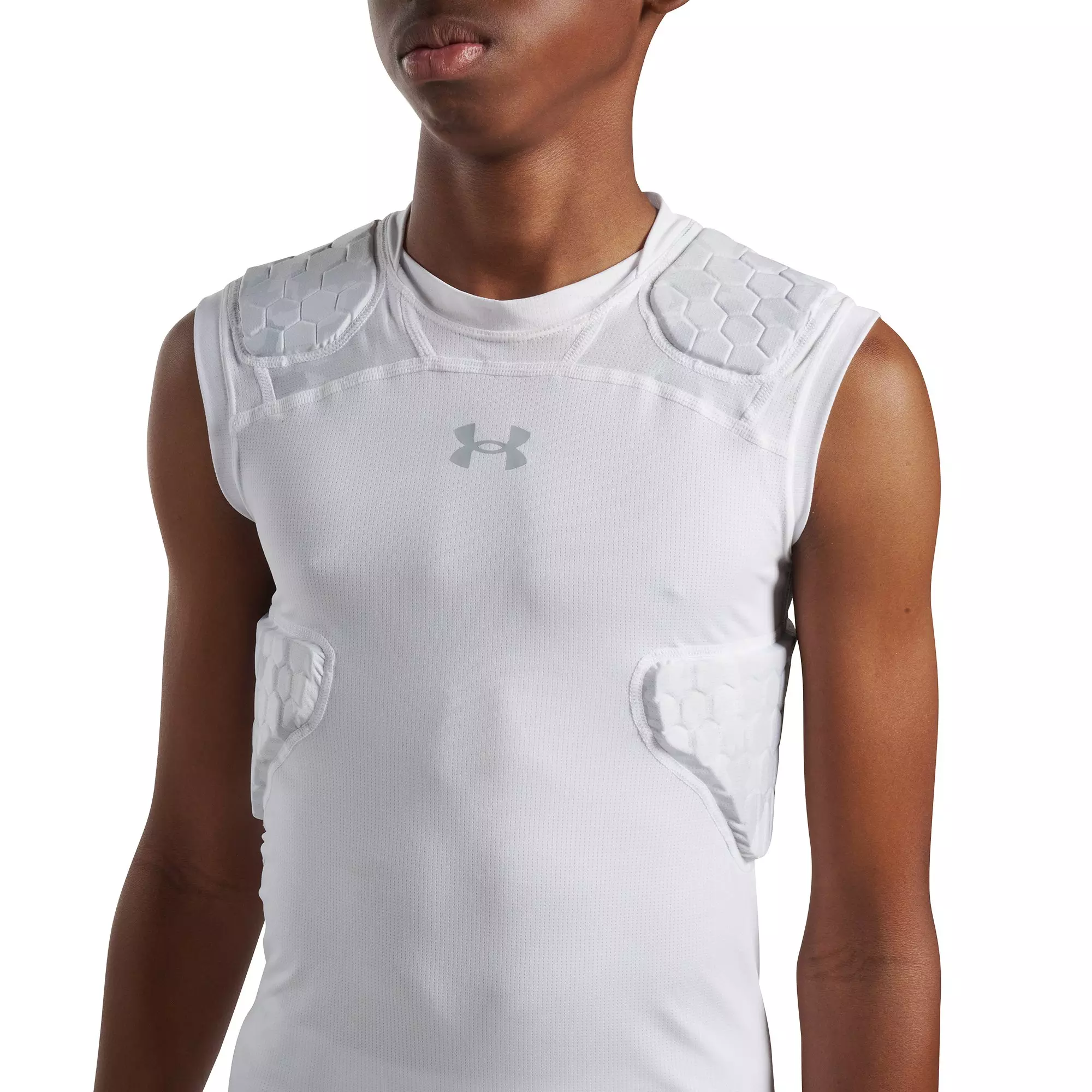 Under Armour Big Boys' Gameday Pro 5-Pad Top - Camo White/Grey - CAMO WHITE/GREY