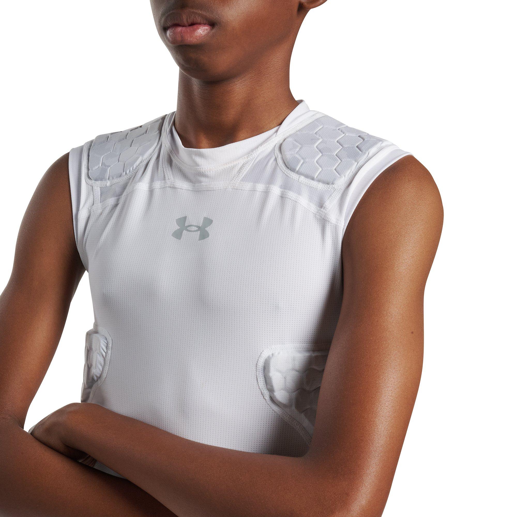 Under Armour Big Boys' Gameday Pro 5-Pad Top - Camo White/Grey - CAMO WHITE/GREY