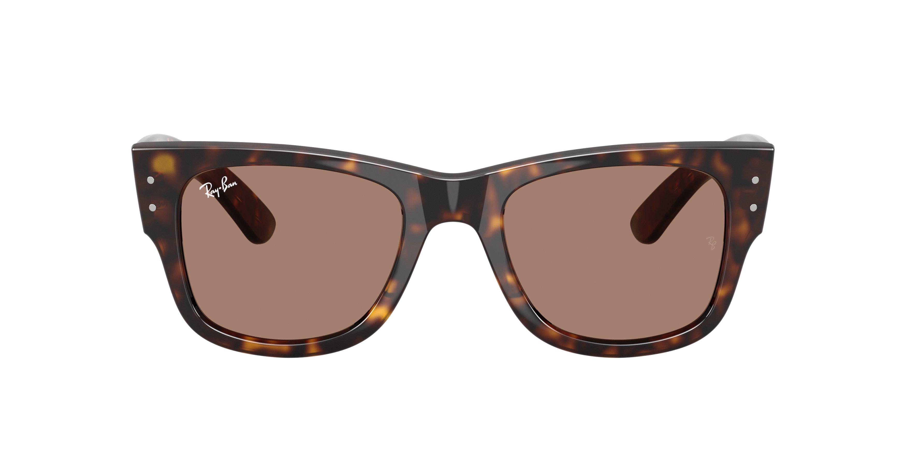 Ray-Ban Mega Wayfarer Light Violet Sunglasses - Havana - BROWN/PURPLE Thumbnail View 3