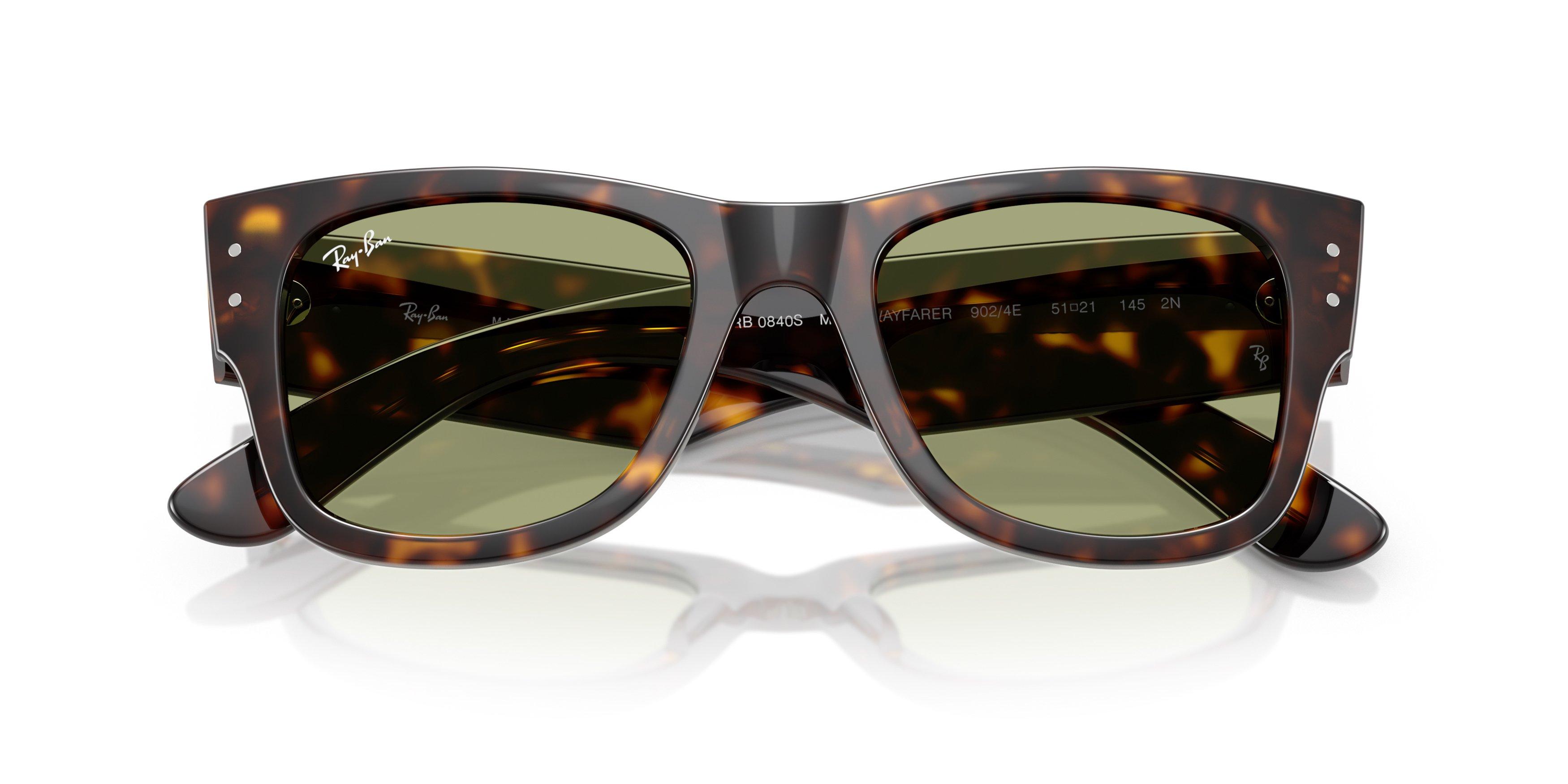 Ray-Ban Mega Wayfarer Green Sunglasses - Havana - BROWN/GREEN Thumbnail View 5