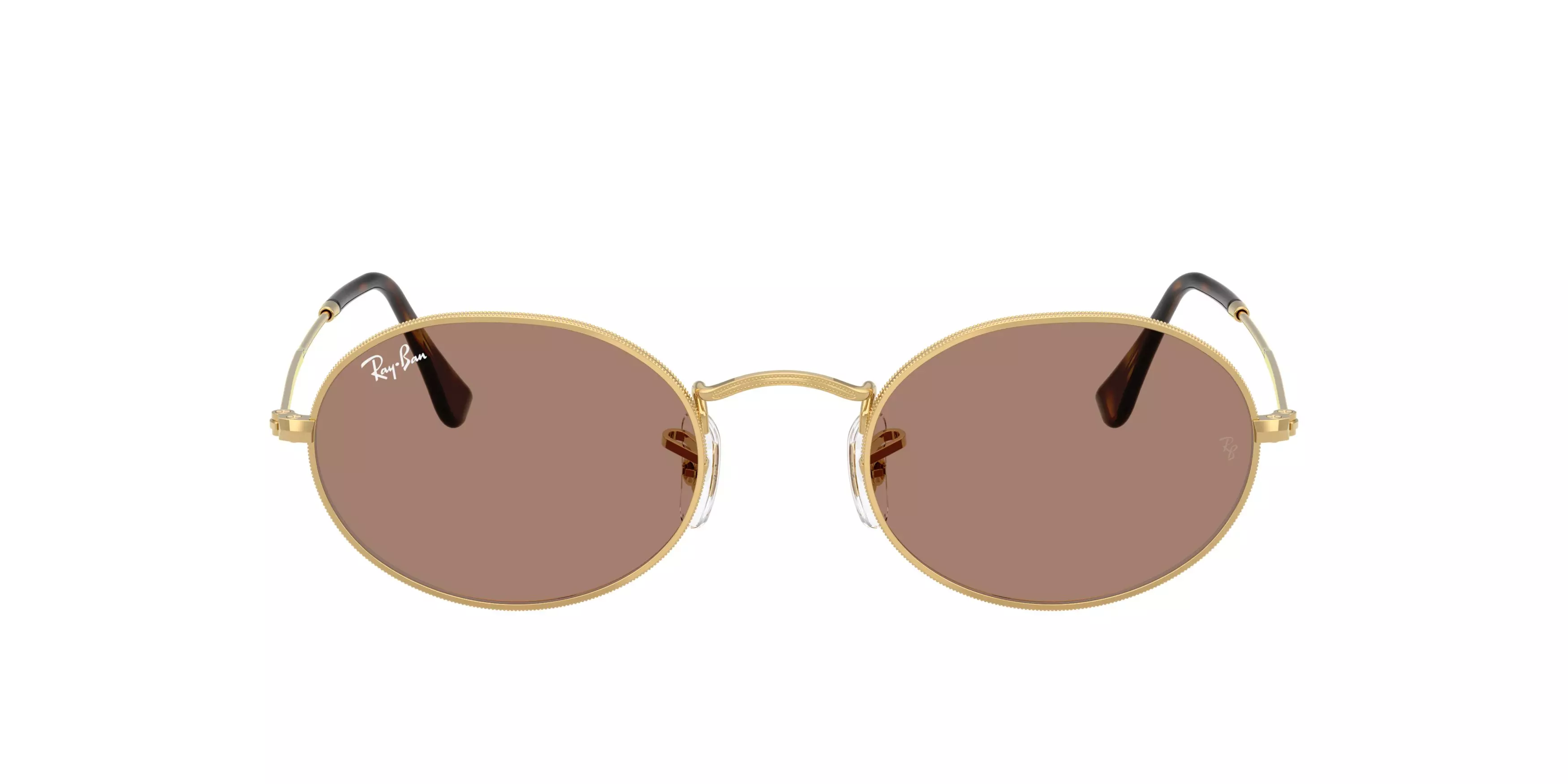 Ray-Ban Oval Flat Lenses Purple Sunglasses - Arista - GOLD/PURPLE