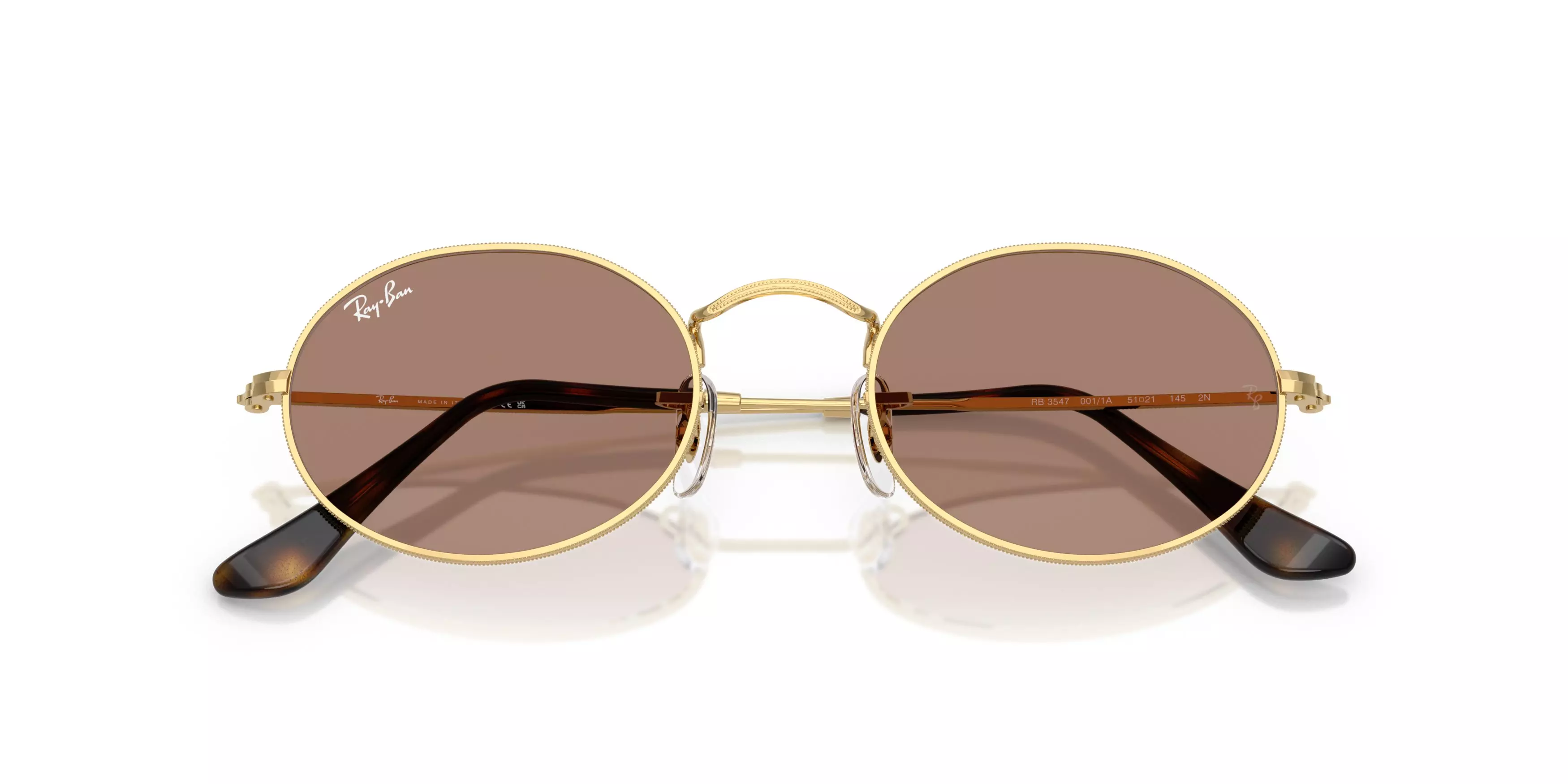 Ray-Ban Oval Flat Lenses Purple Sunglasses - Arista - GOLD/PURPLE