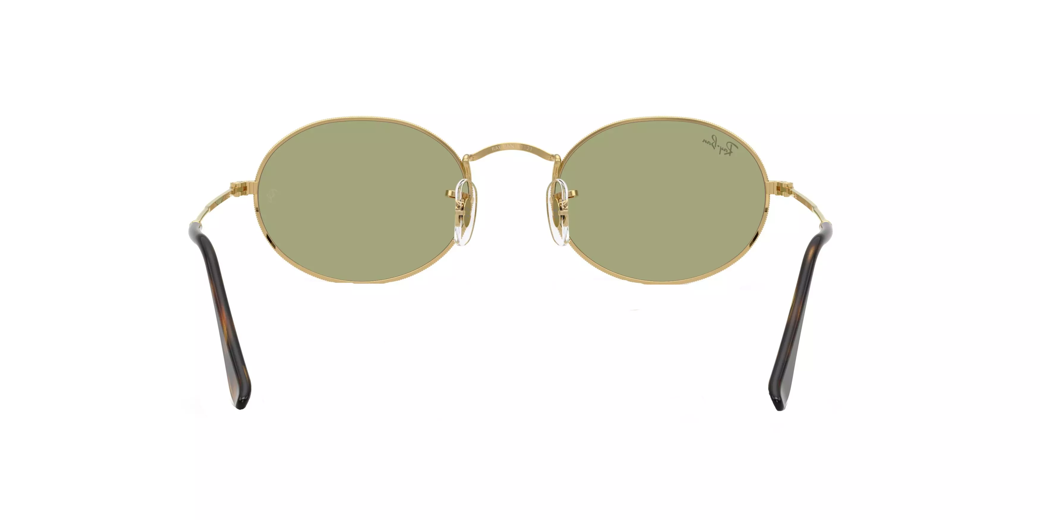 Ray-Ban Oval Flat Lenses Green Sunglasses - Arista - GOLD/GREEN