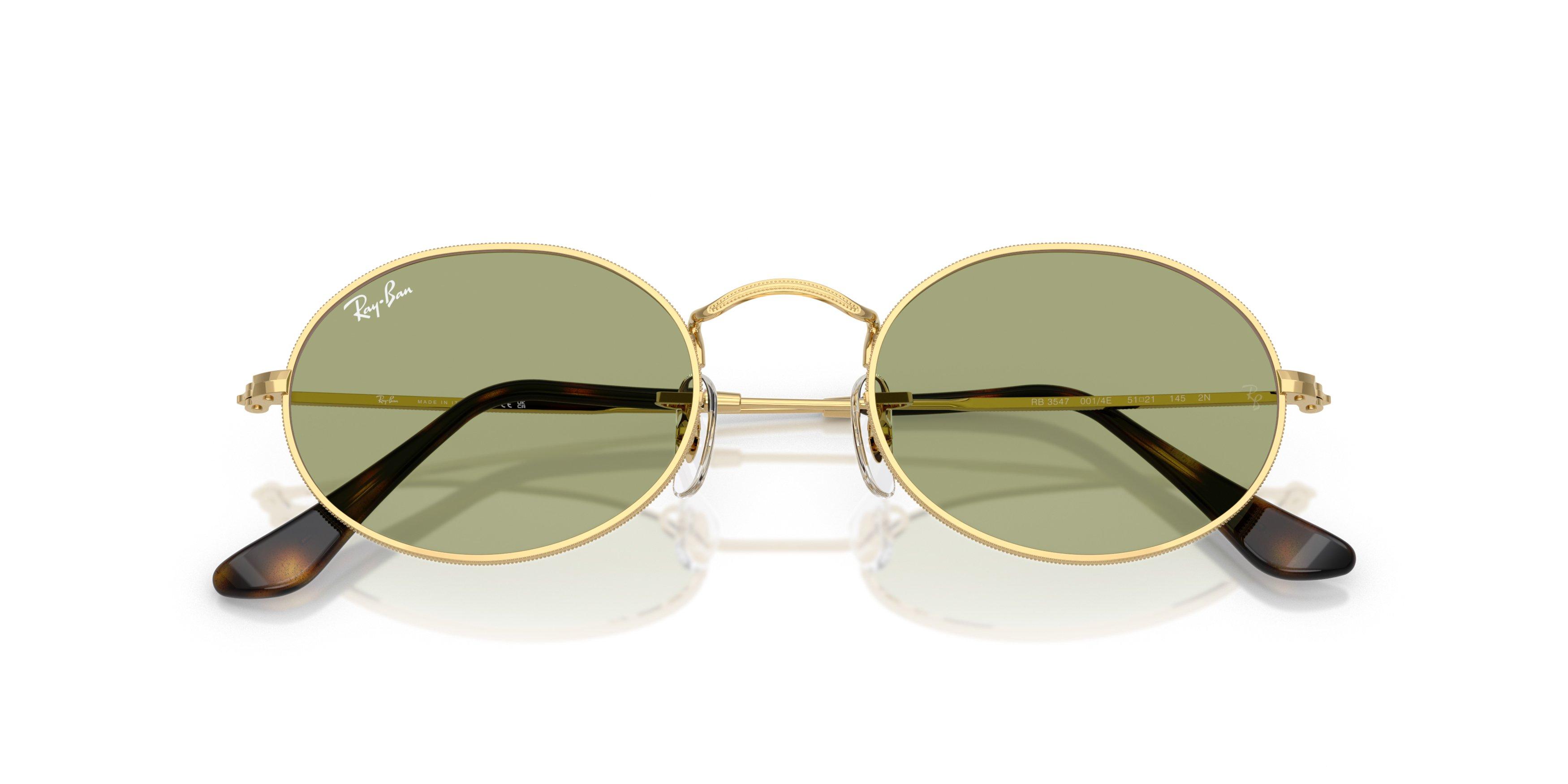 Ray-Ban Oval Flat Lenses Green Sunglasses - Arista - GOLD/GREEN Thumbnail View 5