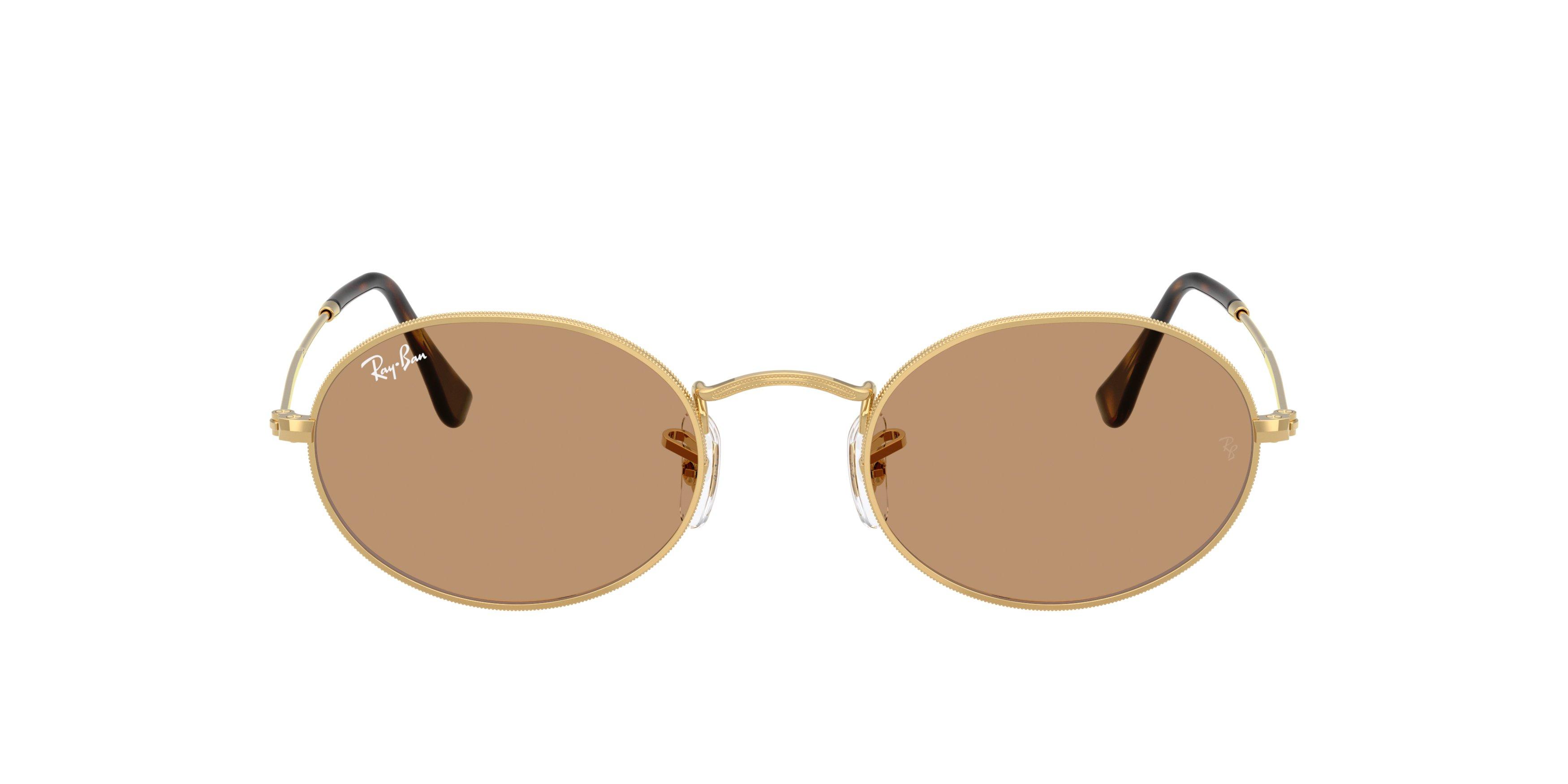 Ray-Ban Oval Flat Lenses Brown Sunglasses - Arista - GOLD/BROWN Thumbnail View 3