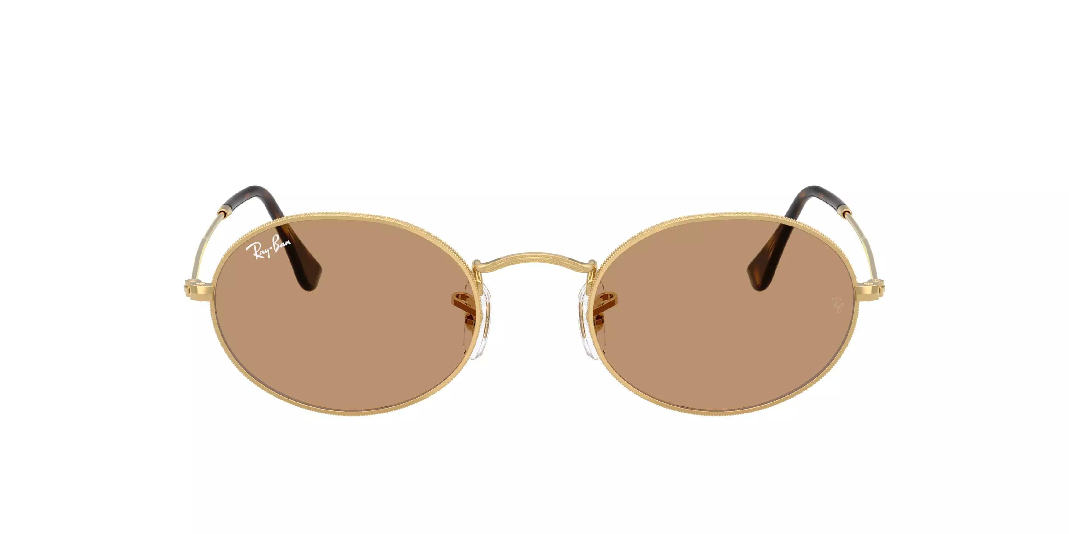 Ray-Ban Oval Flat Lenses Brown Sunglasses - Arista - GOLD/BROWN