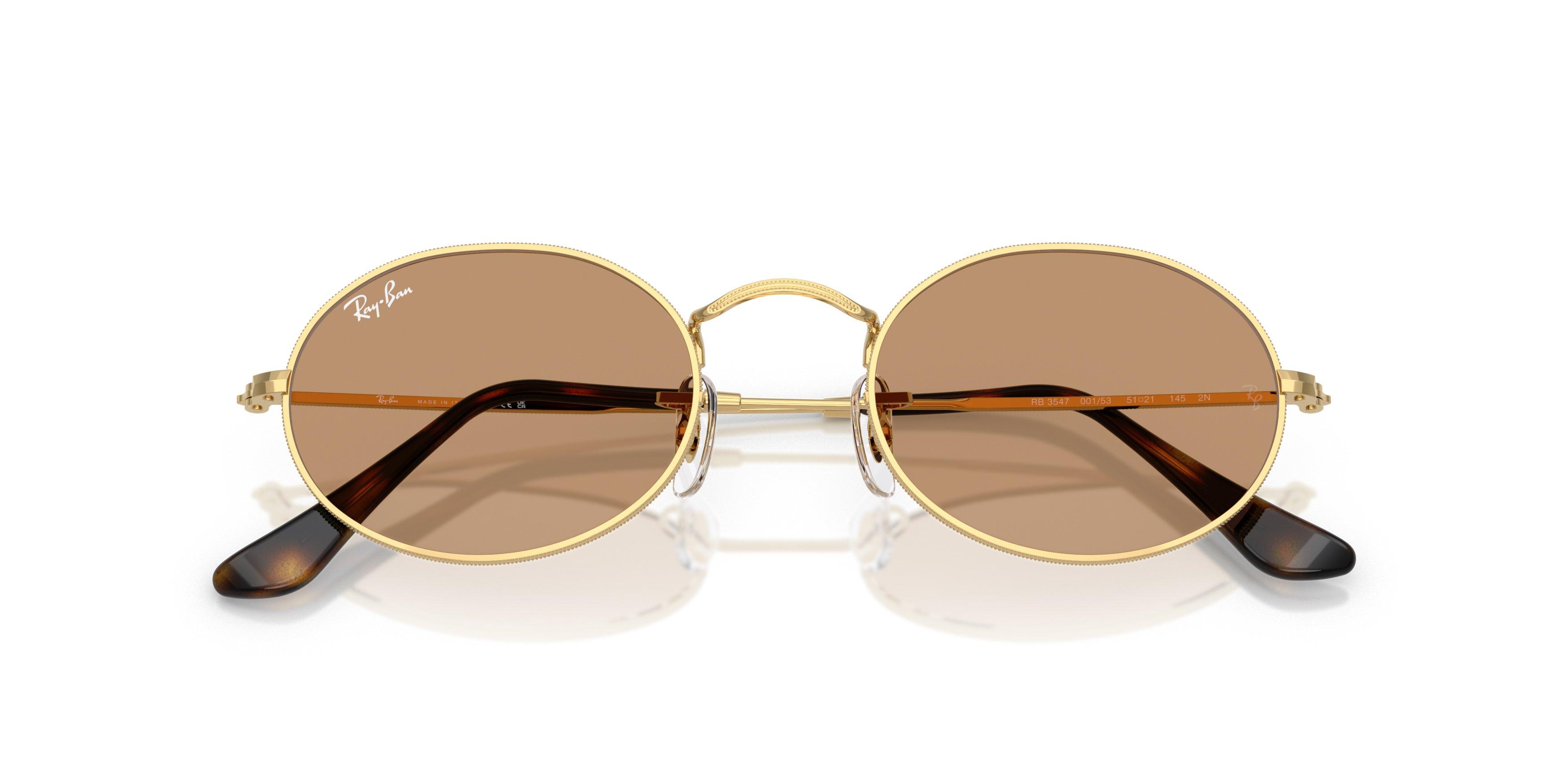 Ray-Ban Oval Flat Lenses Brown Sunglasses - Arista - GOLD/BROWN Thumbnail View 5