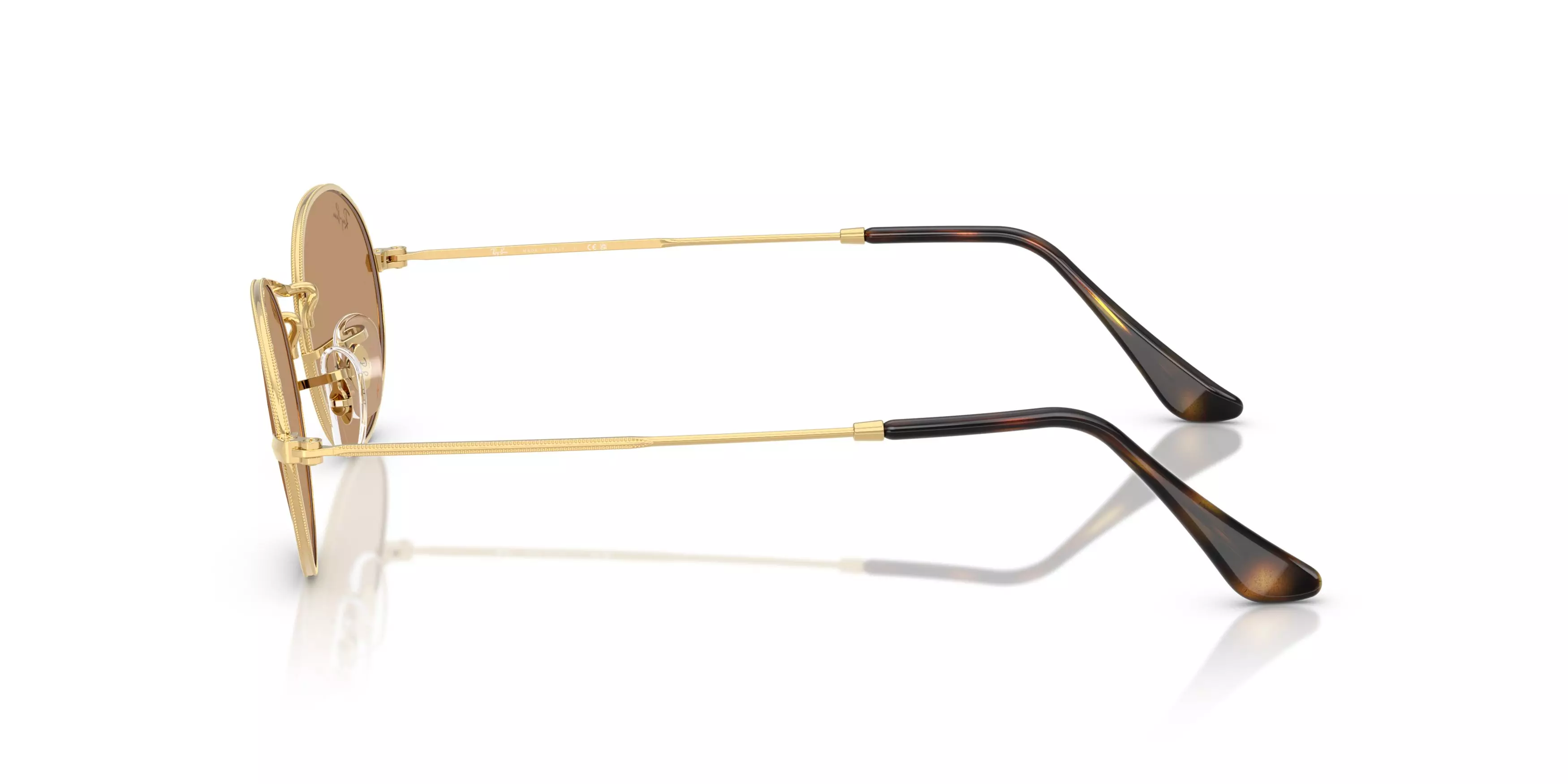 Ray-Ban Oval Flat Lenses Brown Sunglasses - Arista - GOLD/BROWN