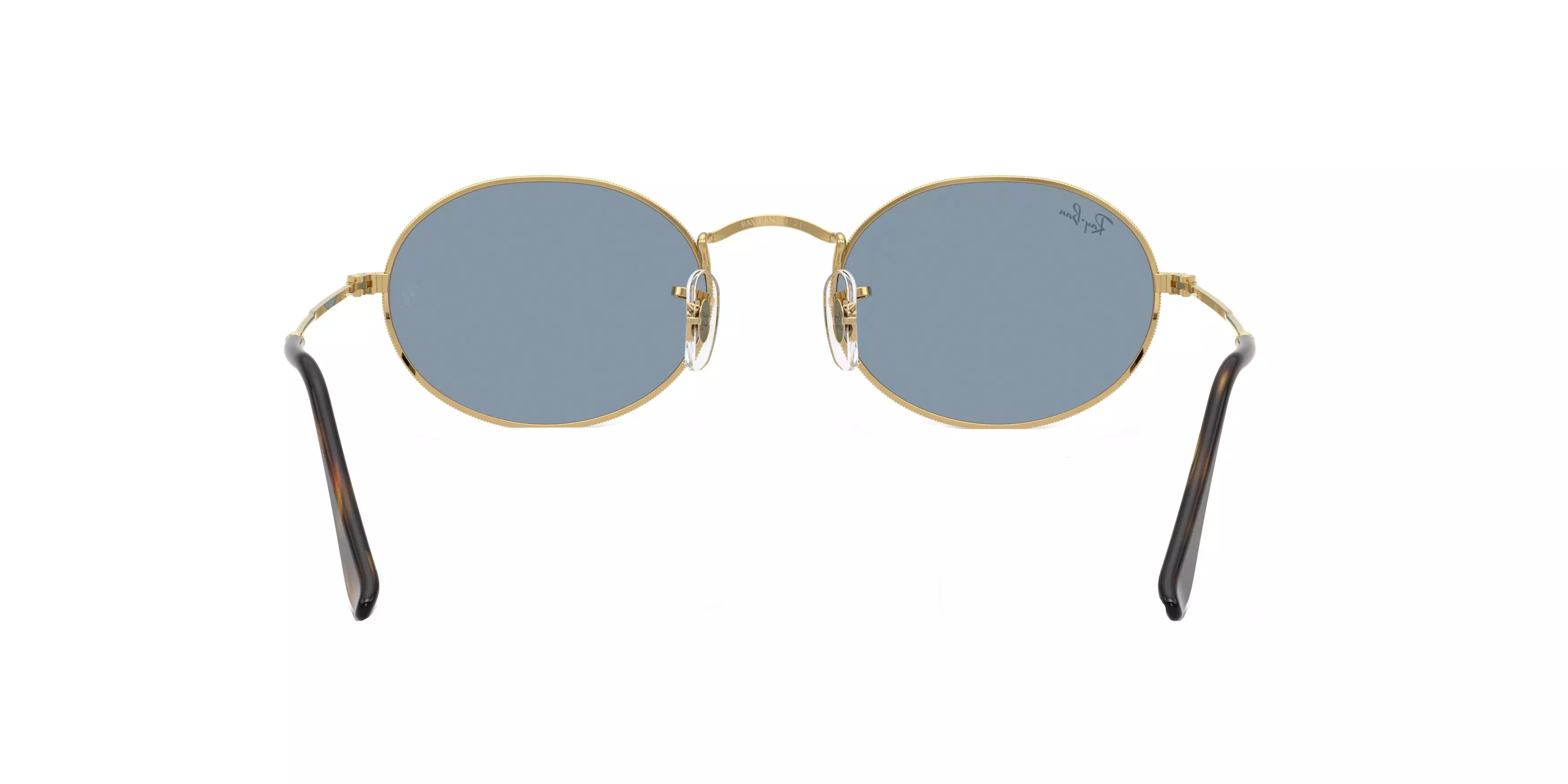 Ray-Ban Oval Flat Lenses Light Blue Sunglasses - Arista - GOLD/LIGHT BLUE
