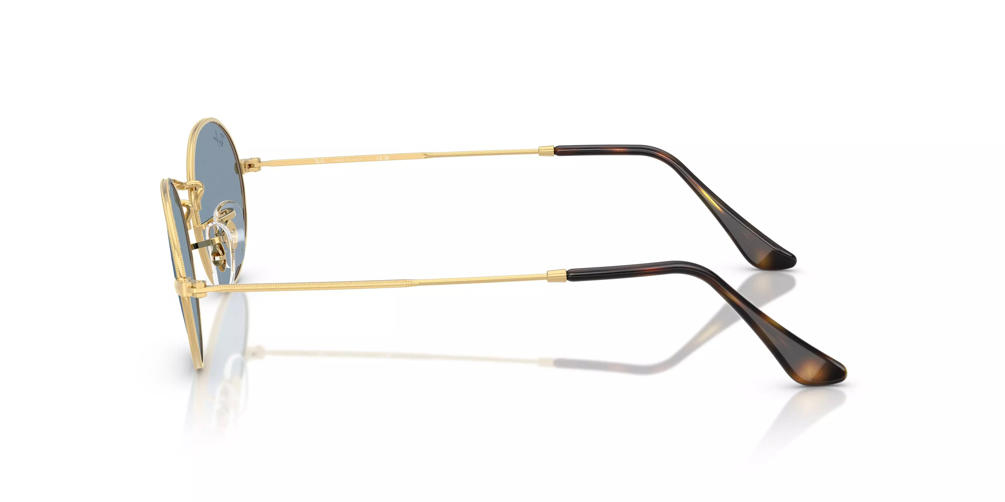 Ray-Ban Oval Flat Lenses Light Blue Sunglasses - Arista - GOLD/LIGHT BLUE