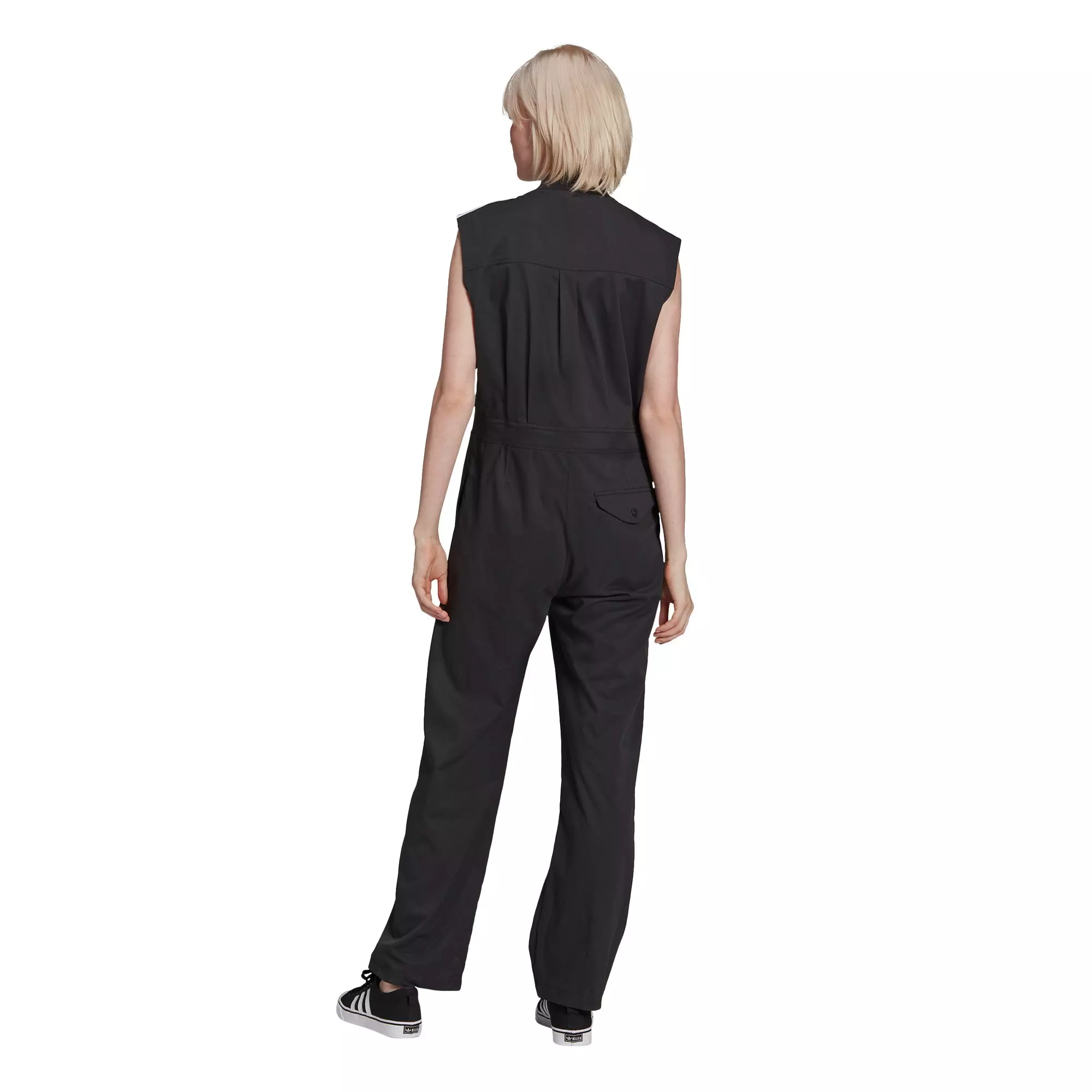adidas Originals Women's Adicolor Classics Loose Jumpsuit-Black - BLACK