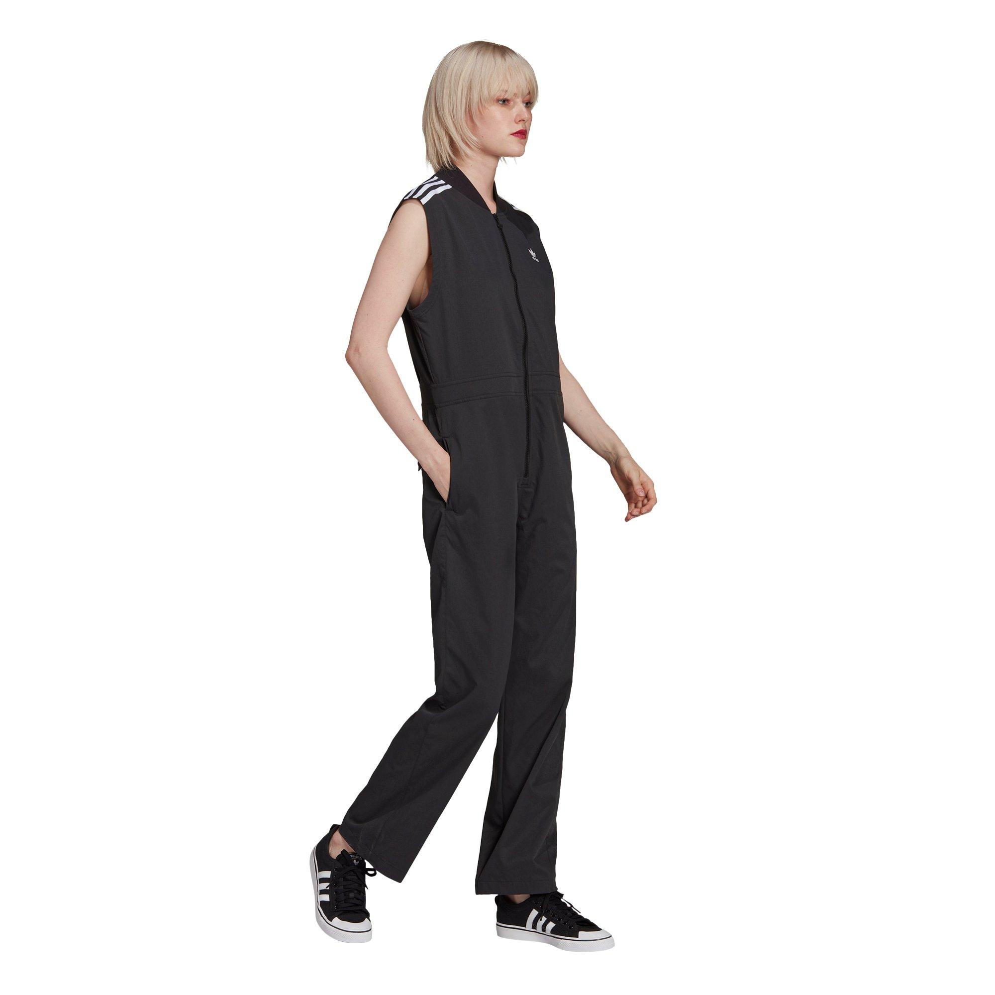 adidas Originals Women's Adicolor Classics Loose Jumpsuit-Black - BLACK Thumbnail View 3