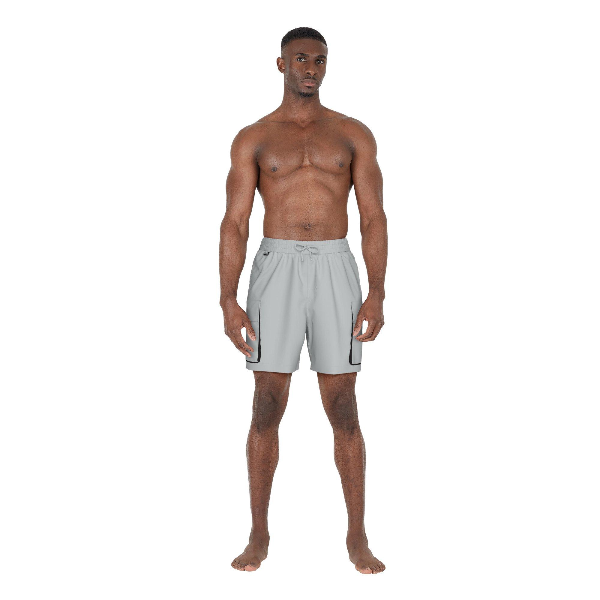 Nike Swim Men's Multi Pocket 7" Volley Shorts - GREY Thumbnail View 4