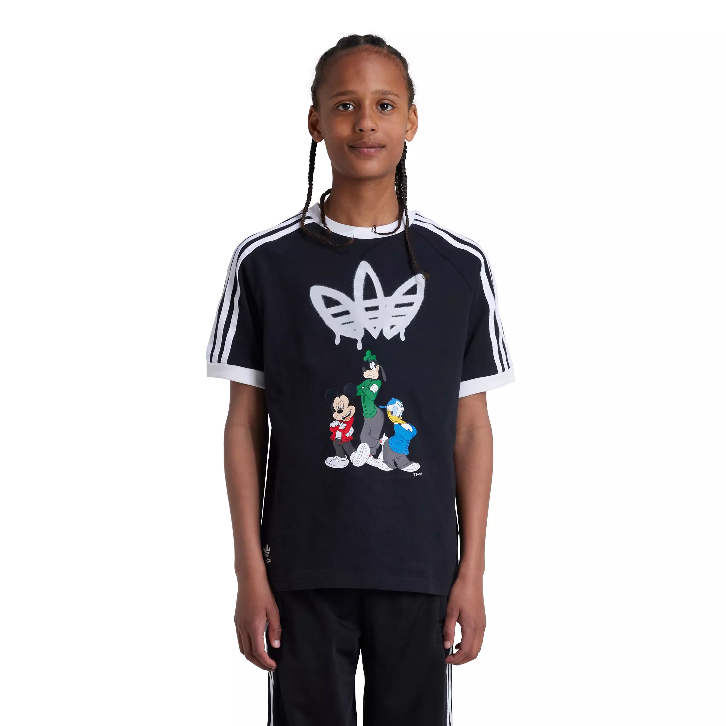adidas Originals Big Kids' Disney Mickey Mouse T-Shirt - Black - BLACK